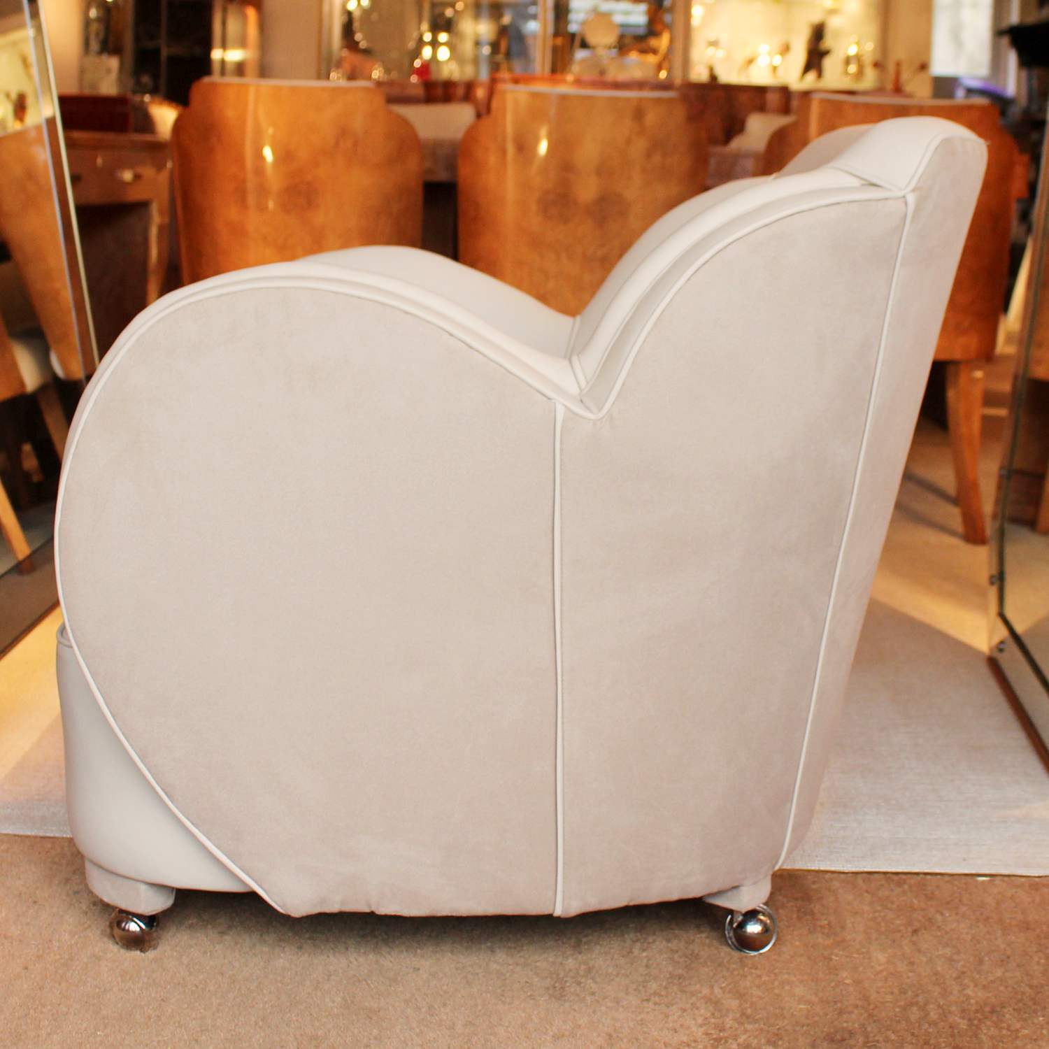 A pair of Art Deco cloud chairs by Harry & Lou Epstein at Jeroen Markies
