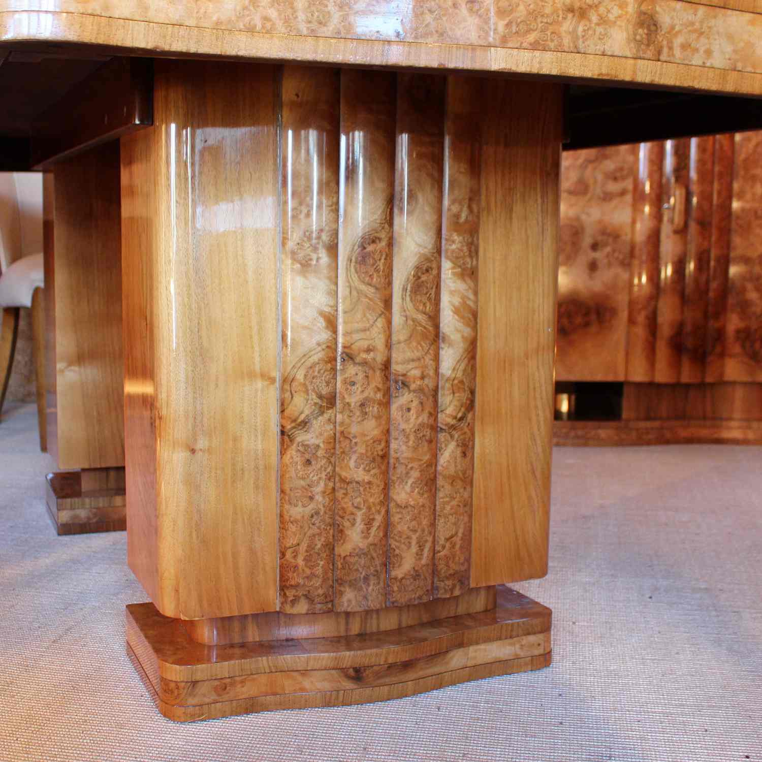 Epstein Art Deco dining suite with six chairs circa 1930 at Jeroen Markies