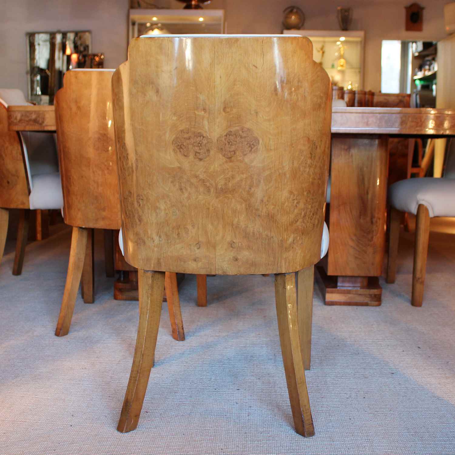 Epstein Art Deco dining suite with six chairs circa 1930 at Jeroen Markies