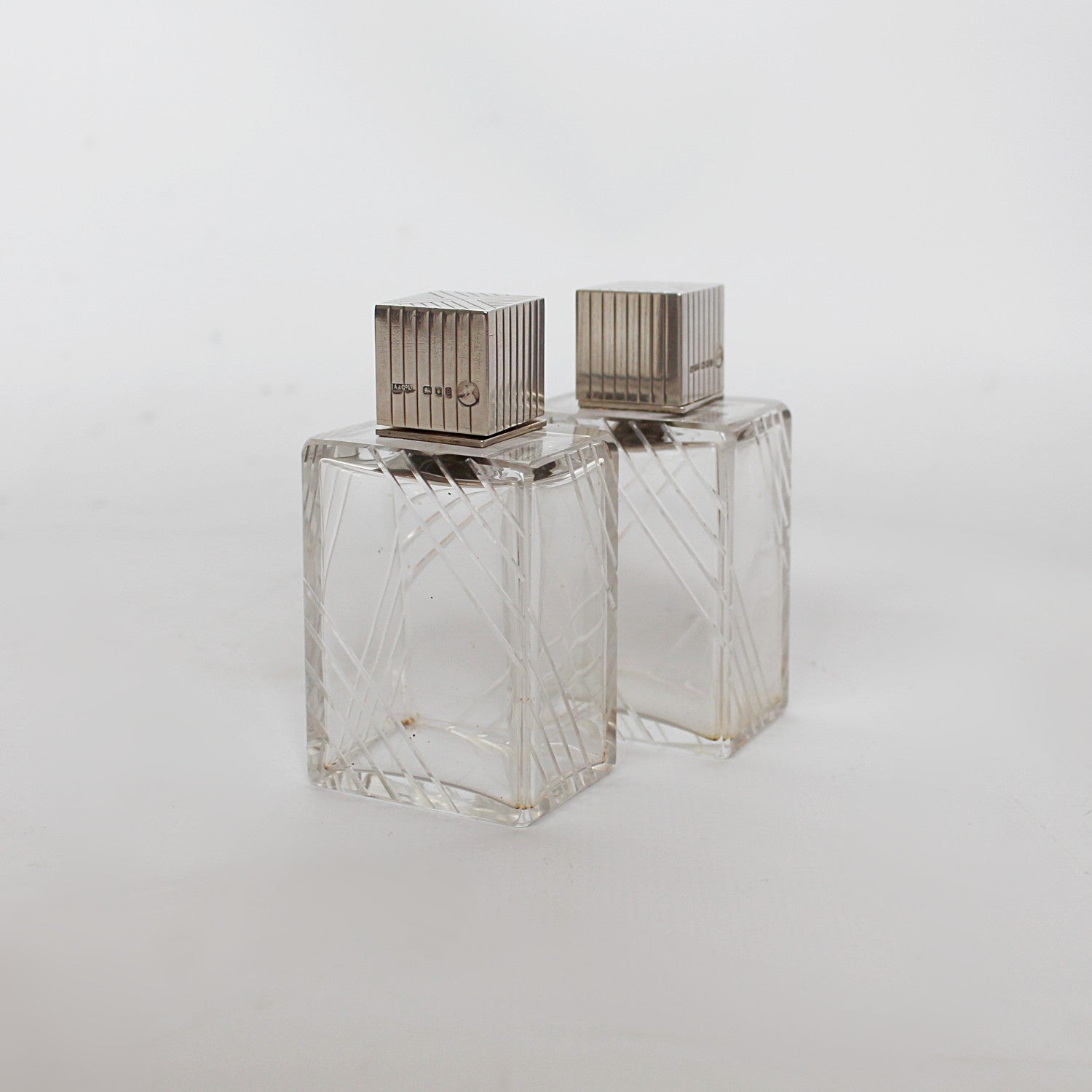 Asprey Art Deco silver vanity set dated 1937