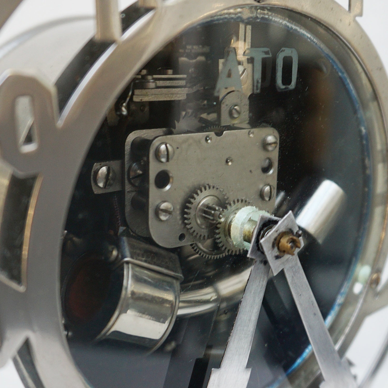 Original Rare ATO Chrome Mantel Clock Made in Paris France 1930 - Jeroen Markies Art Deco