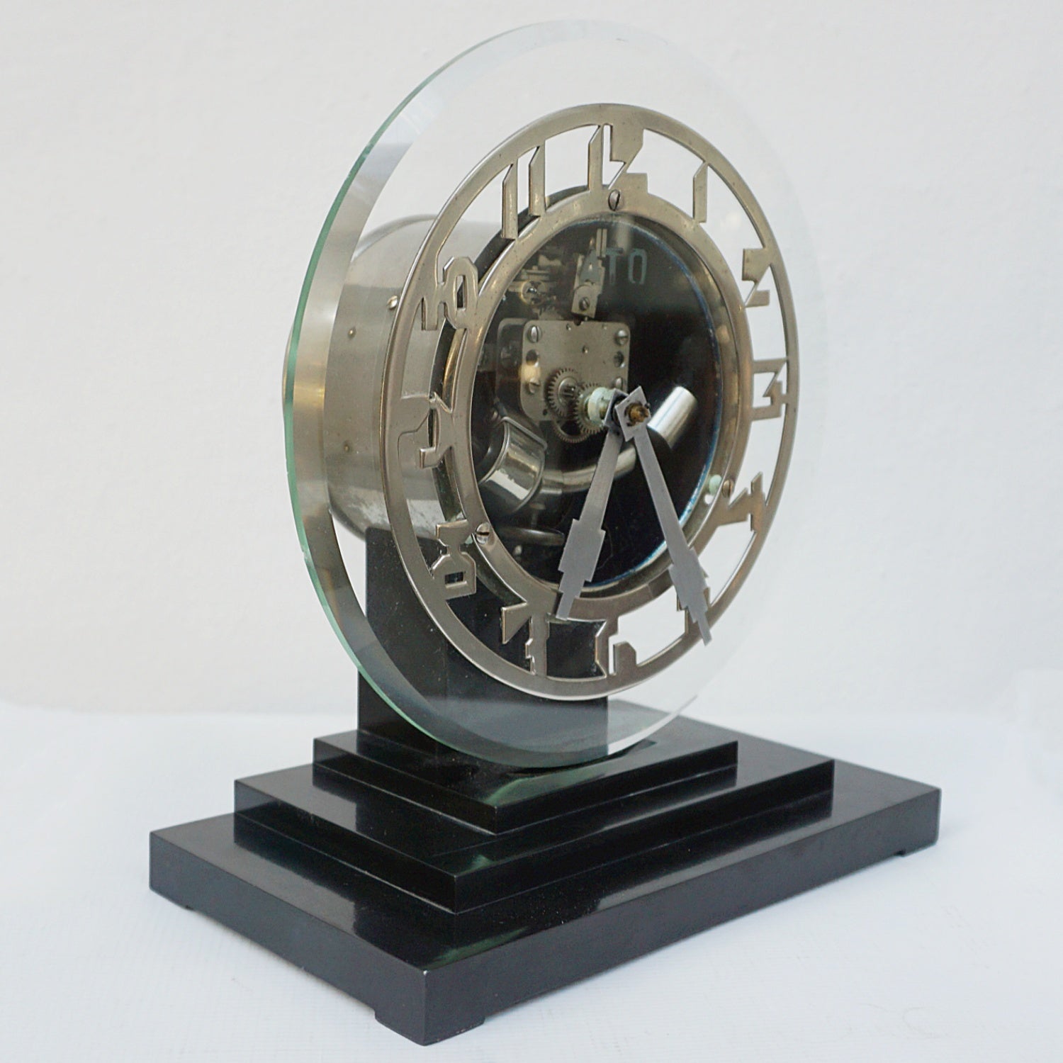 Original Rare ATO Chrome Mantel Clock Made in Paris France 1930 - Jeroen Markies Art Deco