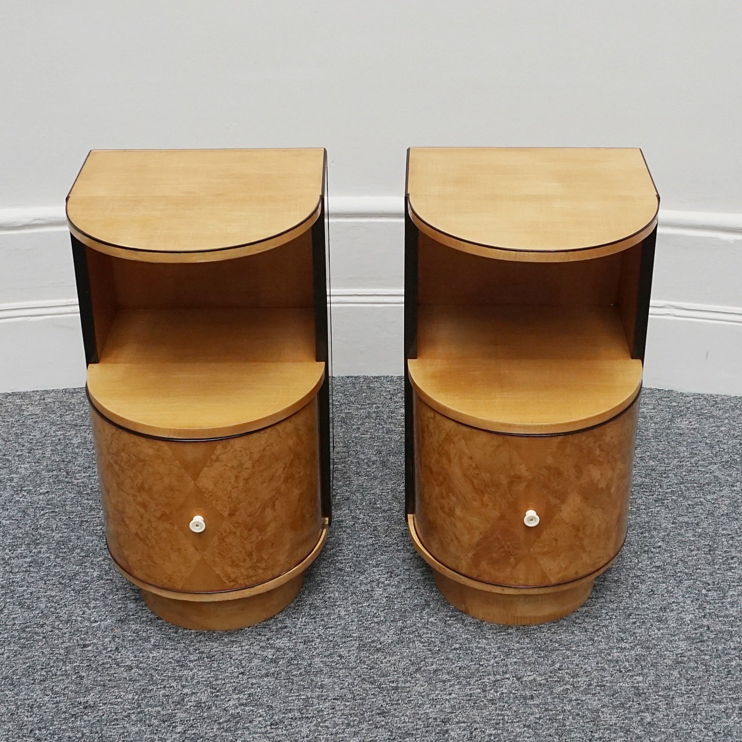 A Pair of Art Deco Bedside Cabinets by James Henry Sellers Circa 1930 English Art Deco - Jeroen Markies Art Deco