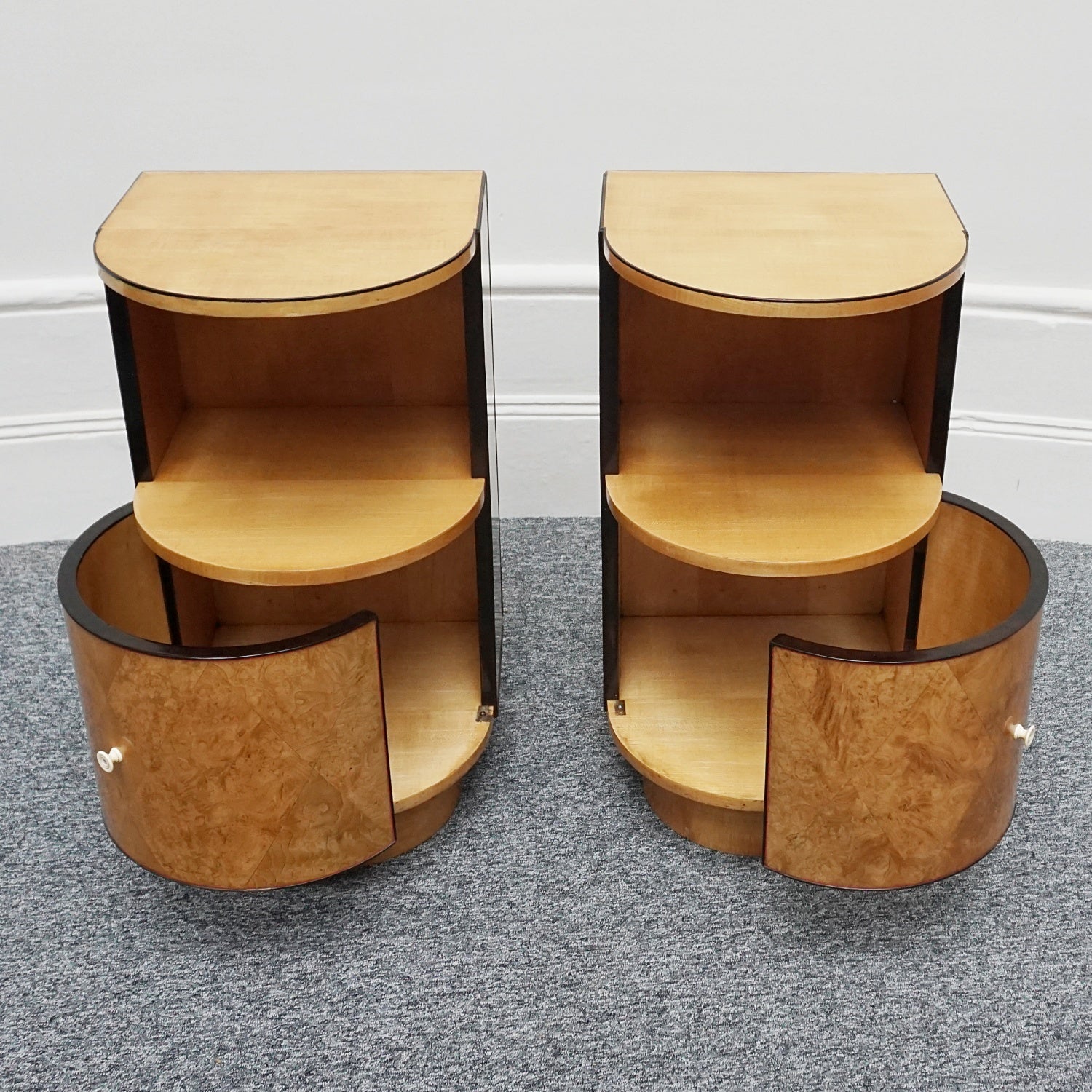 A Pair of Art Deco Bedside Cabinets by James Henry Sellers Circa 1930 English Art Deco - Jeroen Markies Art Deco