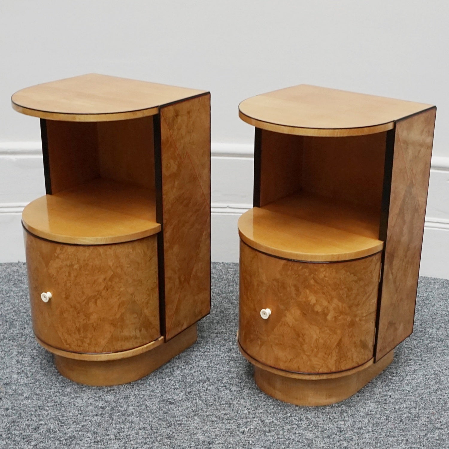 A Pair of Art Deco Bedside Cabinets by James Henry Sellers Circa 1930 English Art Deco - Jeroen Markies Art Deco