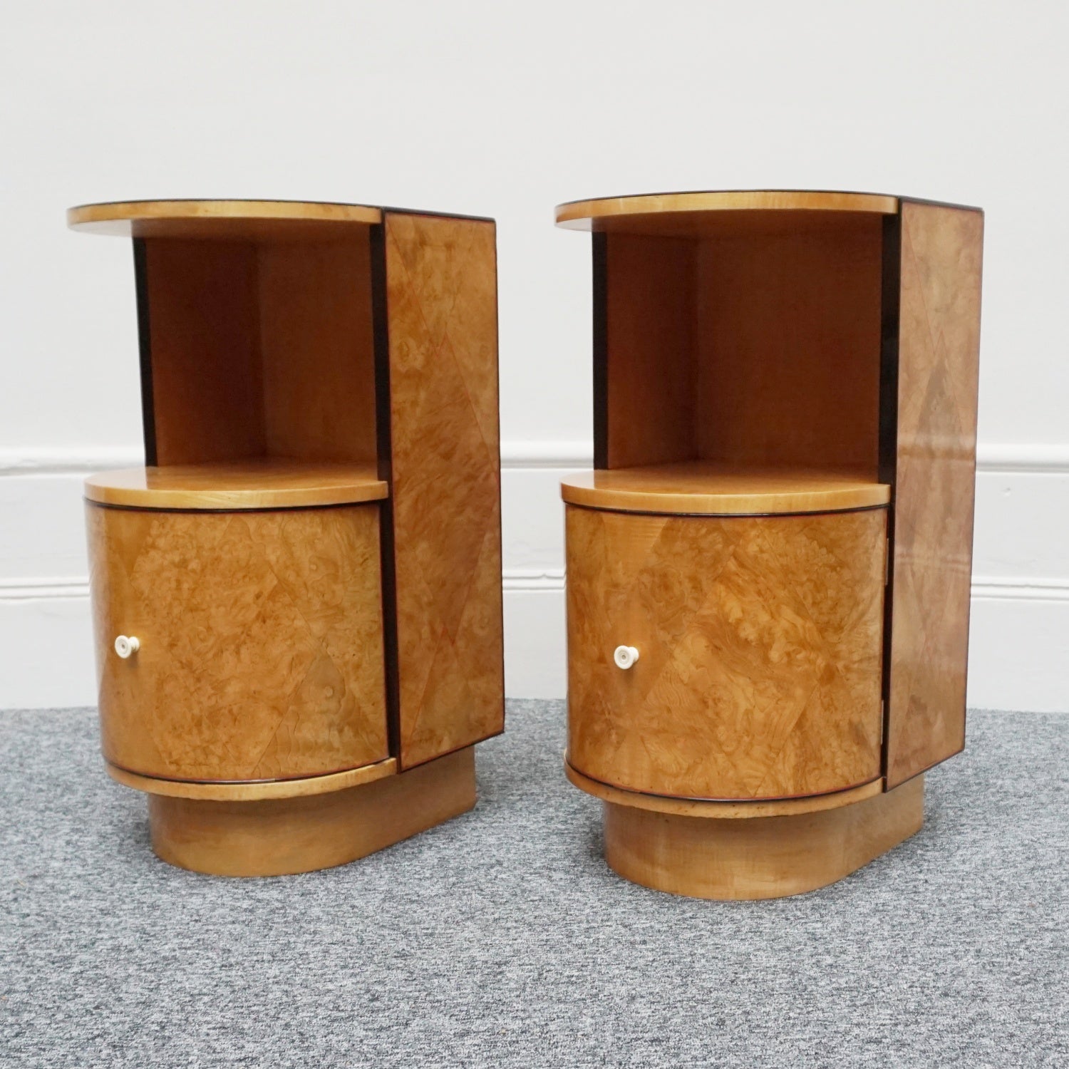 A Pair of Art Deco Bedside Cabinets by James Henry Sellers Circa 1930 English Art Deco - Jeroen Markies Art Deco