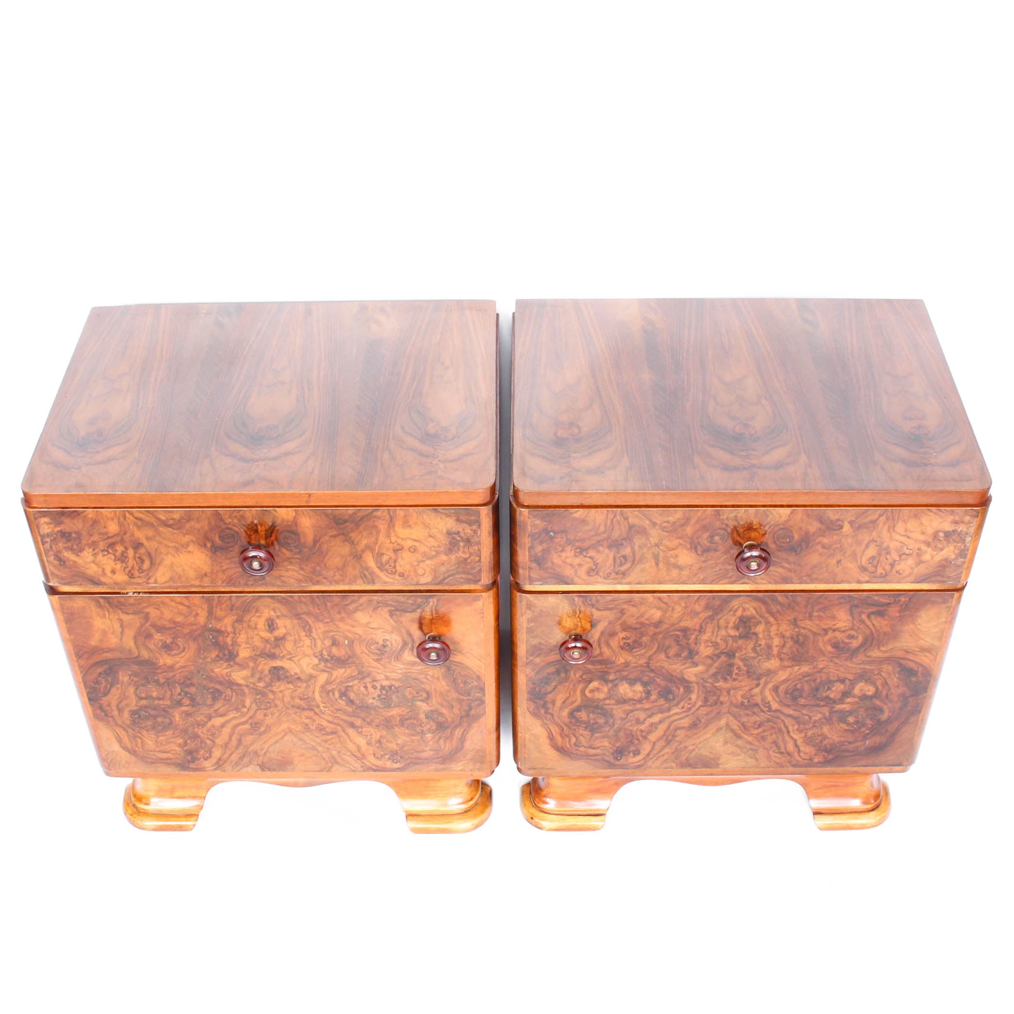 Art Deco Walnut Bedside cabinets - Art Deco Bedside Cabinets - Jeroen Markies Art Deco