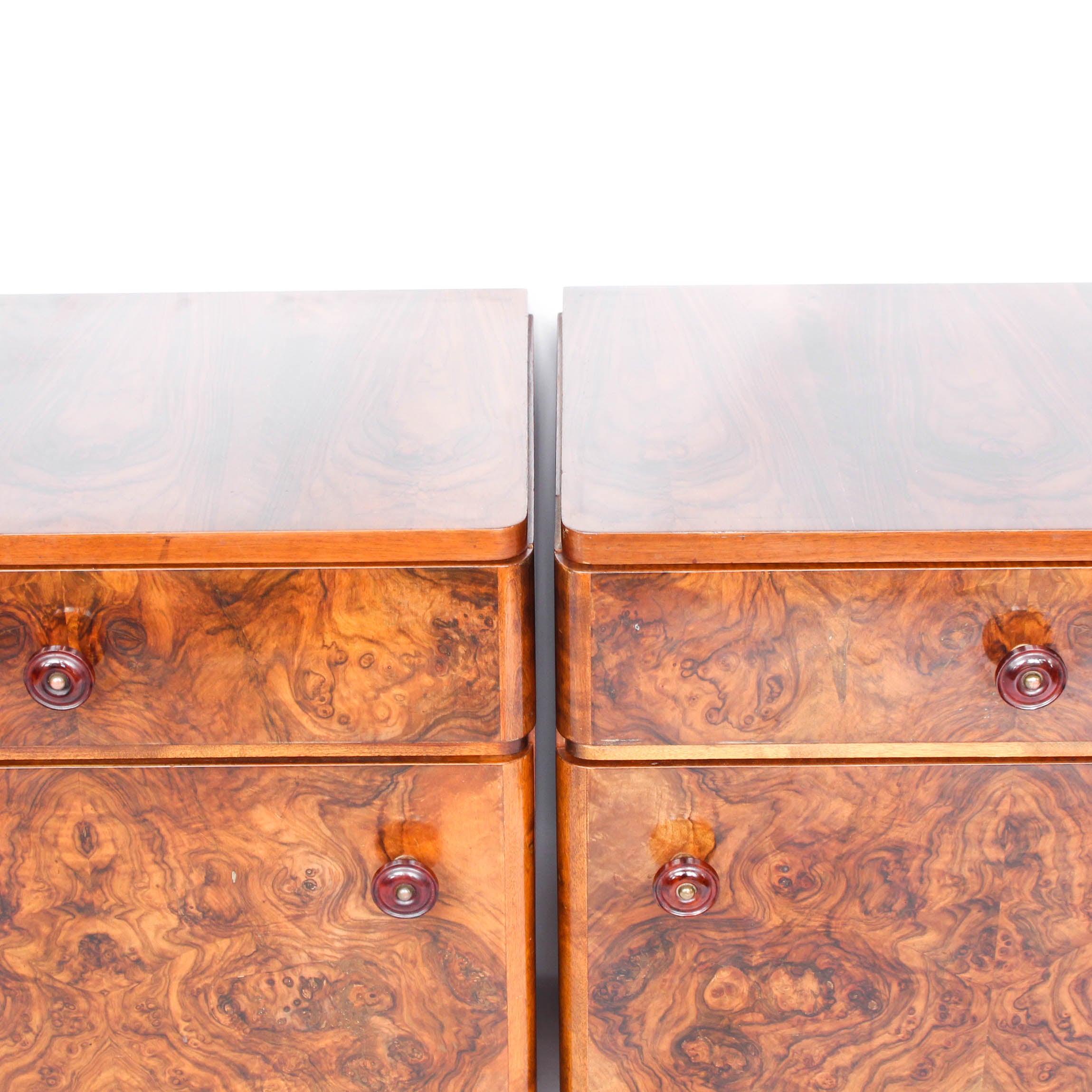 Art Deco walnut bedside cabinets - Art Dec Bedside Cabinets - Jeroen Markies Art Deco