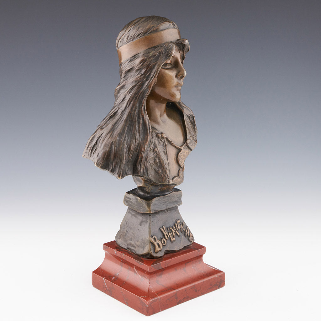 Original Emmanuel Villanis 'Bohemienne' bronze sculpture - Jeroen Markies Art Deco