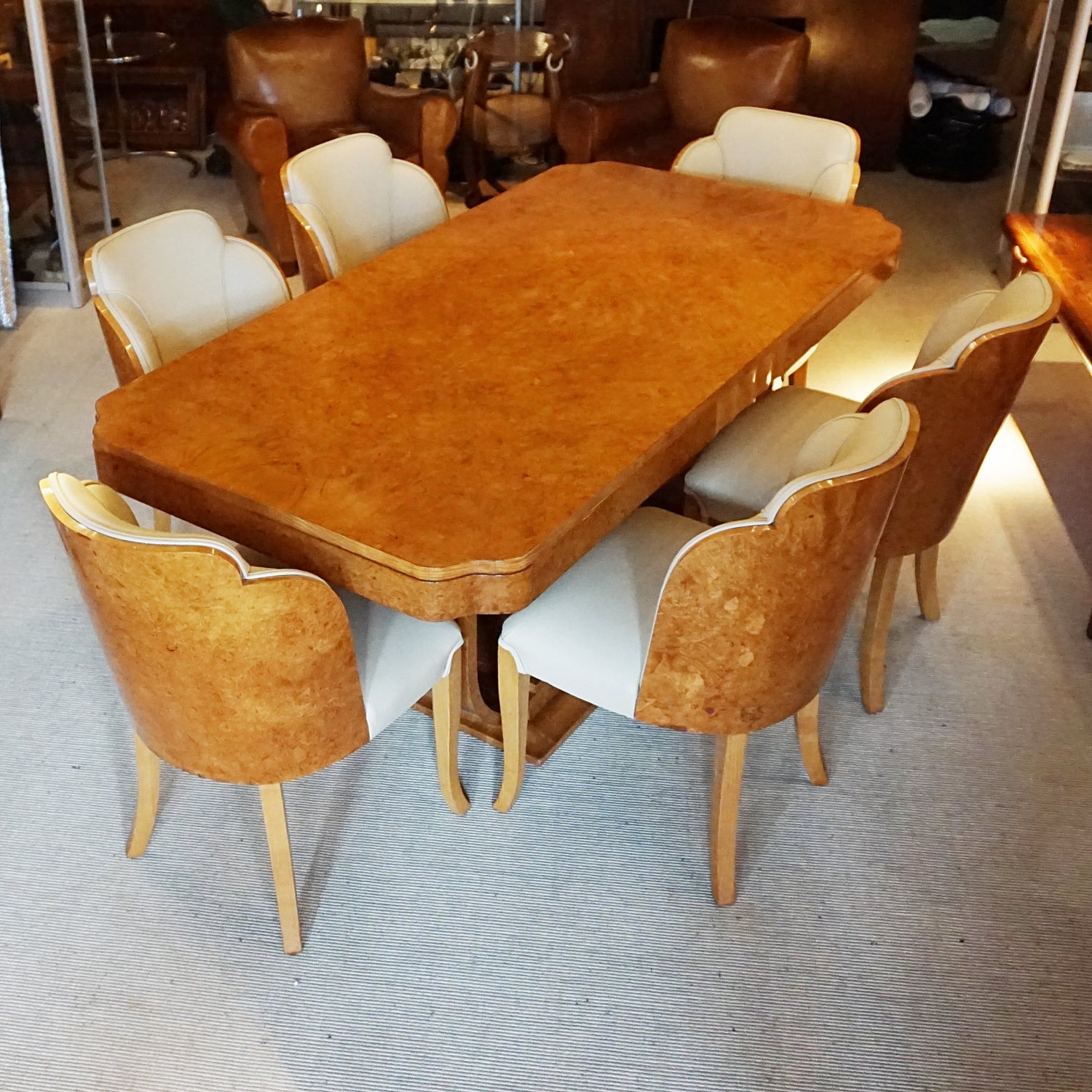 Art Deco 6 Seat Dining Suite by Harry & Lou Epstein English, Circa 1930  Jeroen Markies Art Deco