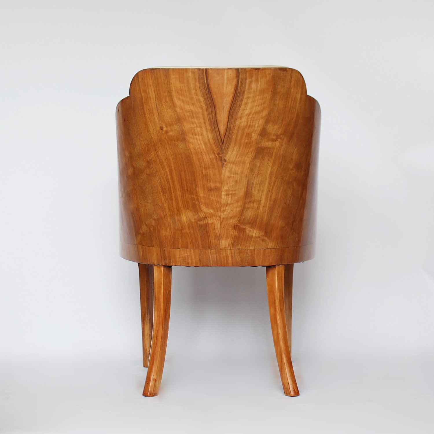 Epstein Art Deco walnut and leather armchairs circa 1930
