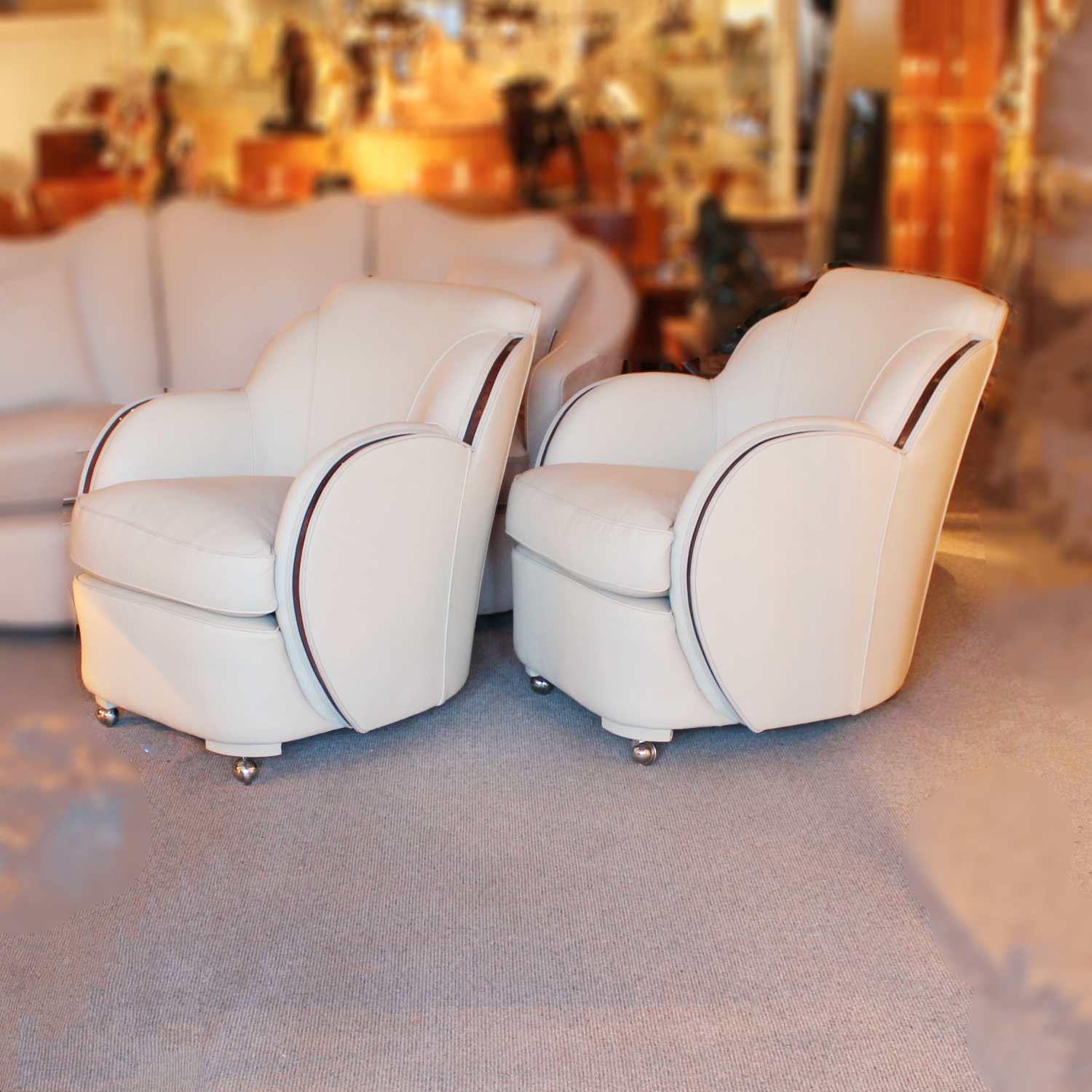 A pair of Art Deco cloud chairs by Harry & Lou Epstein circa 1930