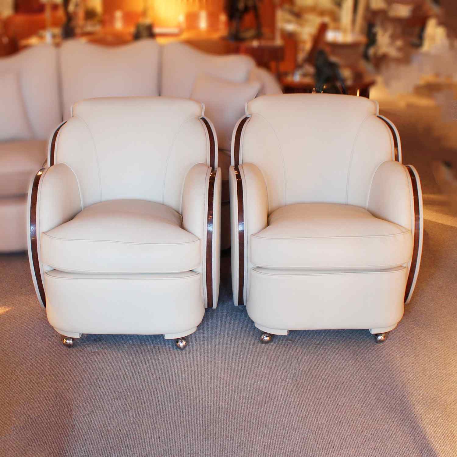 A pair of Art Deco cloud chairs by Harry & Lou Epstein circa 1930
