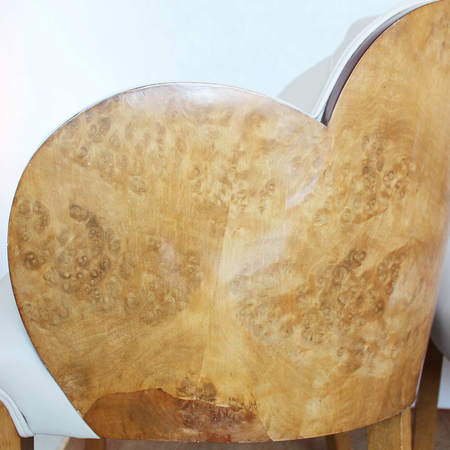 Epstein Art Deco cloud back chairs in burr walnut at Jeroen Markies
