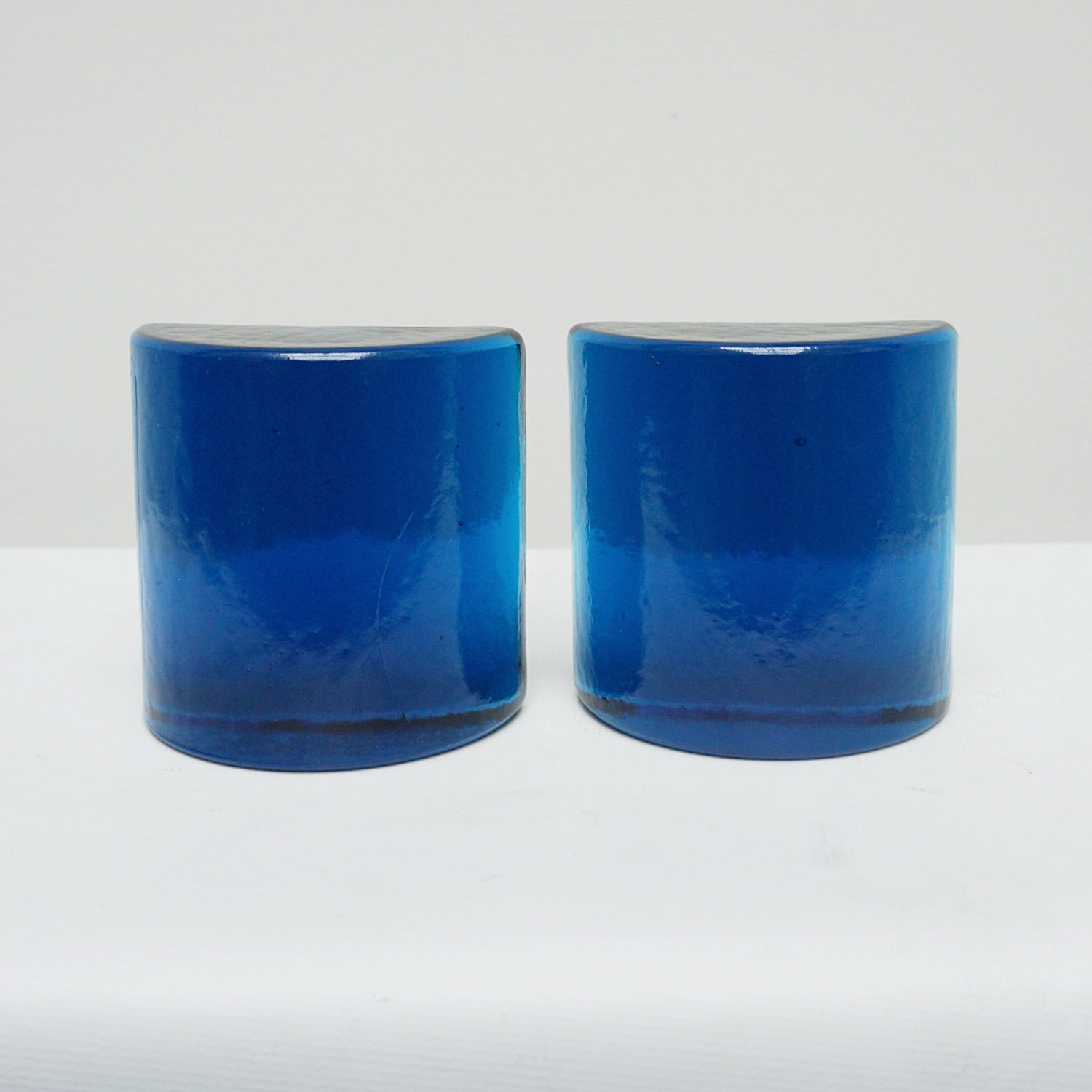 Mid-Century Modern Glass Bookends by Wayne Husted for Blenko Glass Factory USA - Jeroen Markies Art Deco