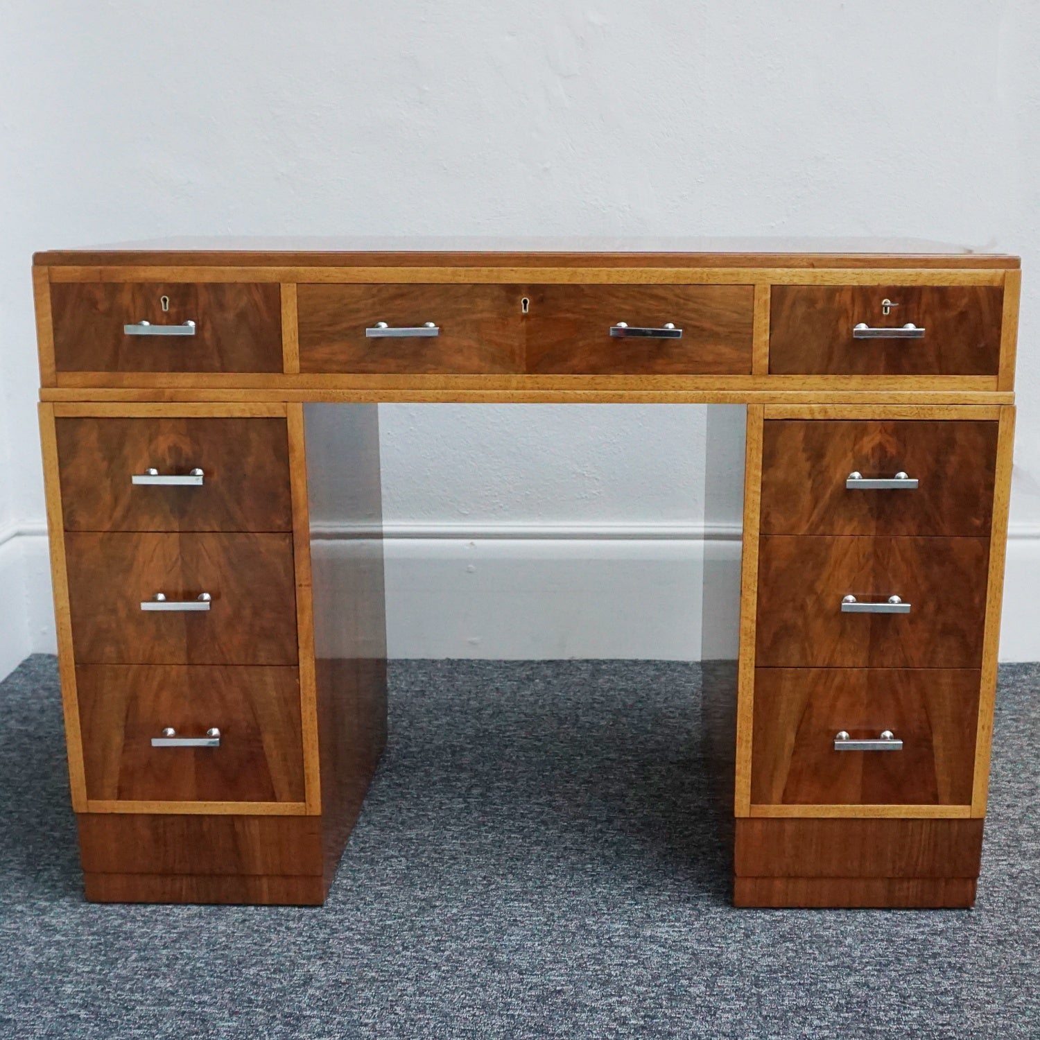 Vintage Furniture-Vintage Art Deco Furniture-Vintage Heals Desk-Walnut Desk Antiques - Jeroen Markies Art Deco