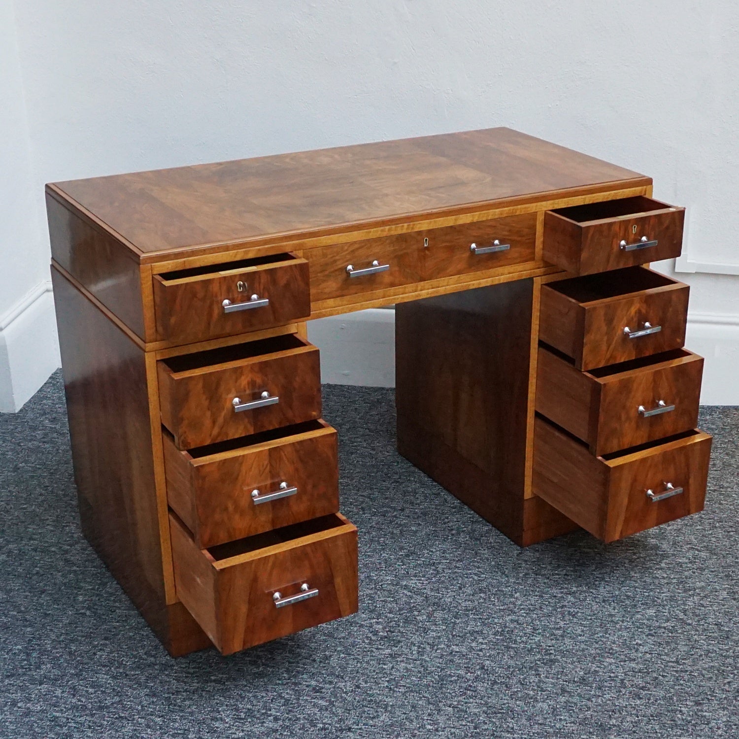 Vintage Furniture-Vintage Art Deco Furniture-Vintage Heals Desk-Walnut Desk Antiques - Jeroen Markies Art Deco
