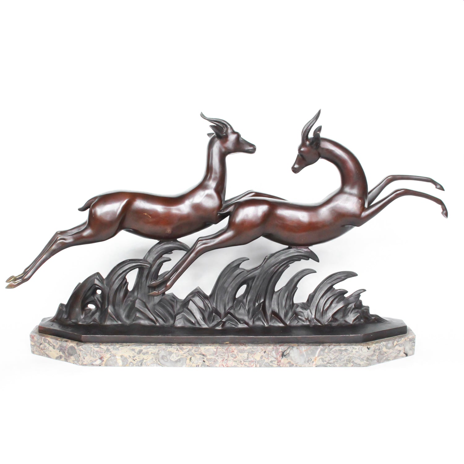 Art Deco Bronze Gazelles
