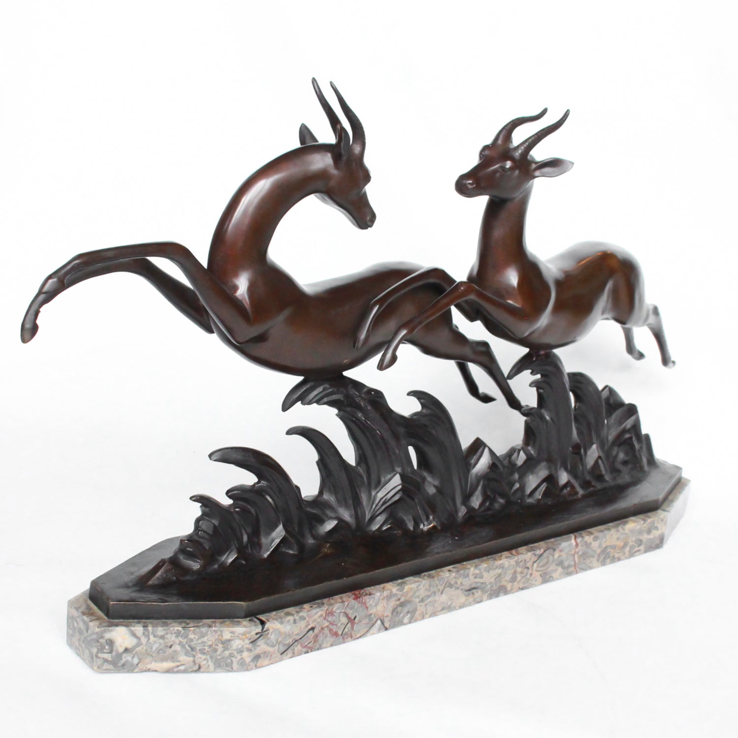 Art Deco Bronze Gazelles