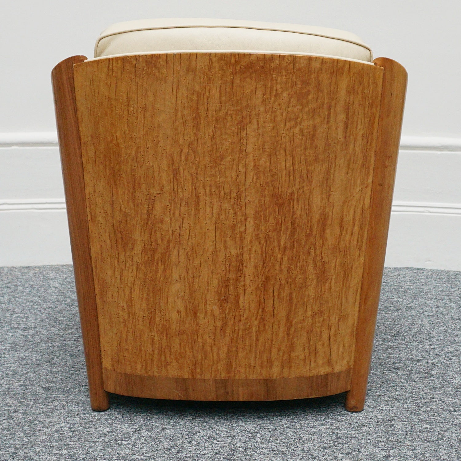 Vintage Art Deco Sofa and Chairs Leather Upholstery and Birdseye Maple - Jeroen Markies Art Deco