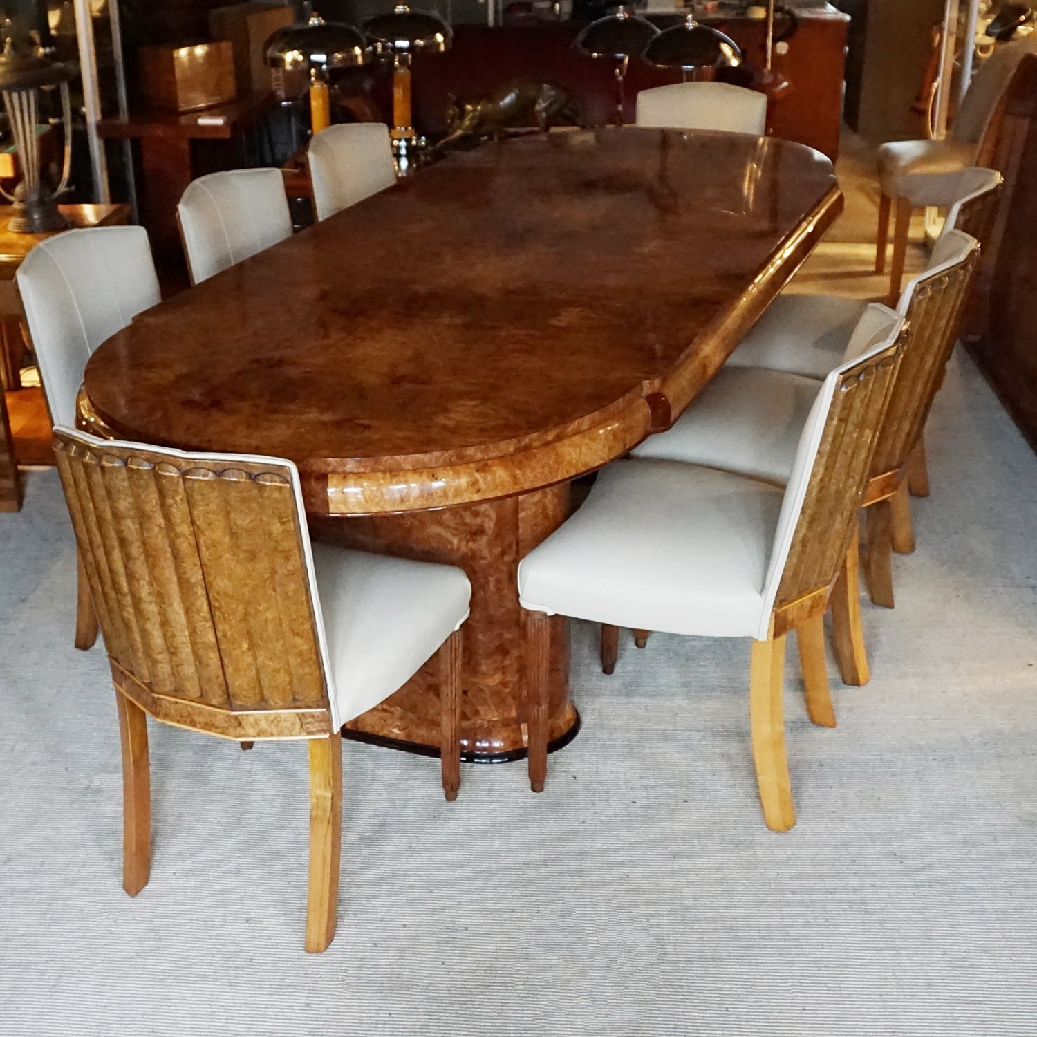 Art Deco 8 Seat Dining Suite by Maurice Adams English Circa 1935 - Jeroen Markies Art Deco