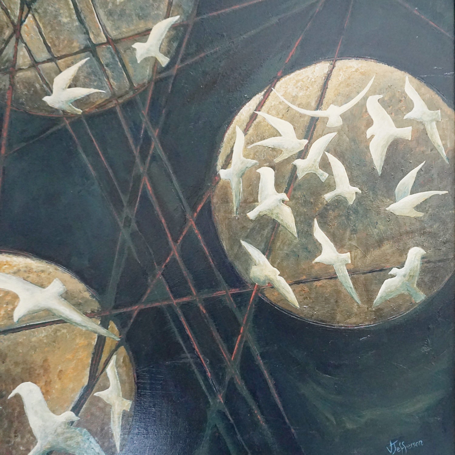 'Moonlight' Contemporary Oil on Canvas Painting by vera Jefferson - Jeroen Markies Art Deco