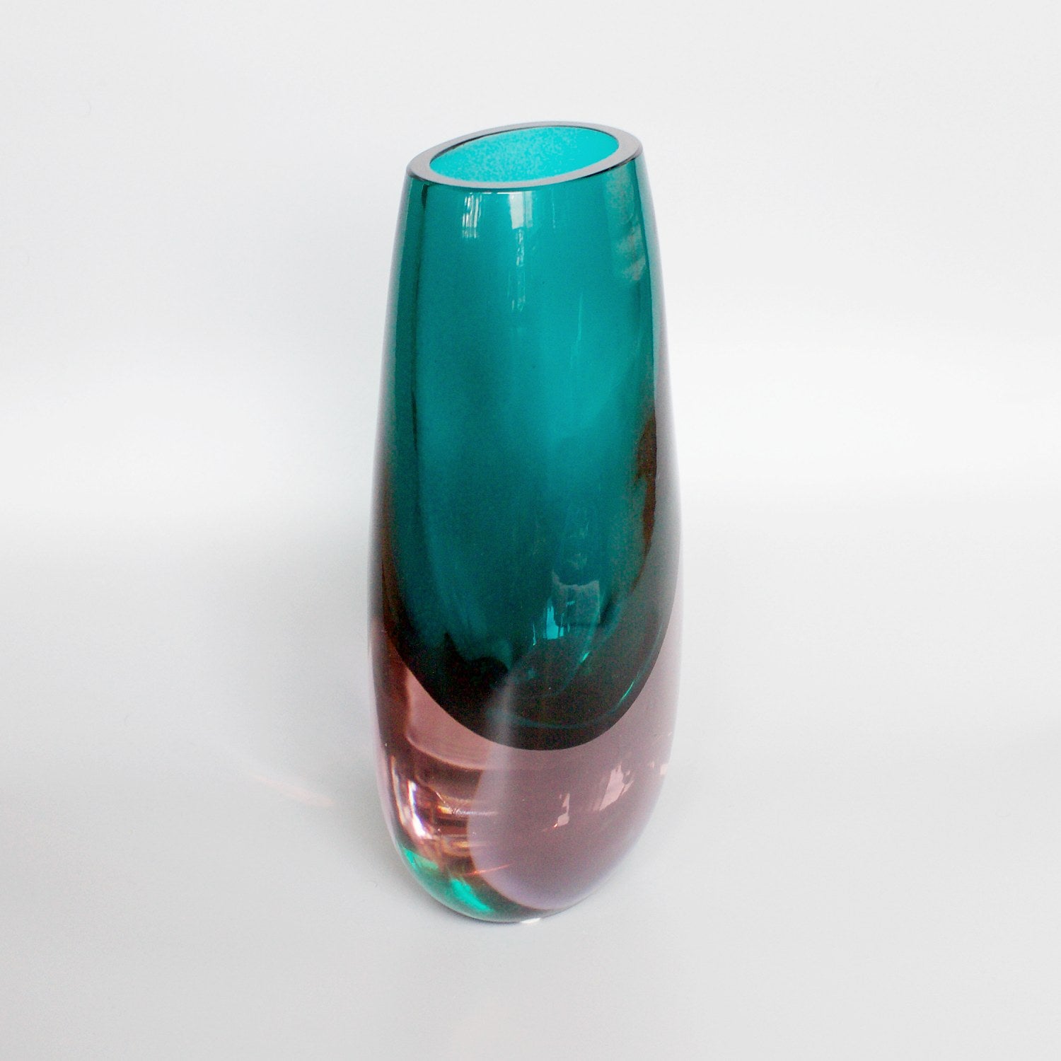 Ars Cenedese Lavender and Green Glass Vase
