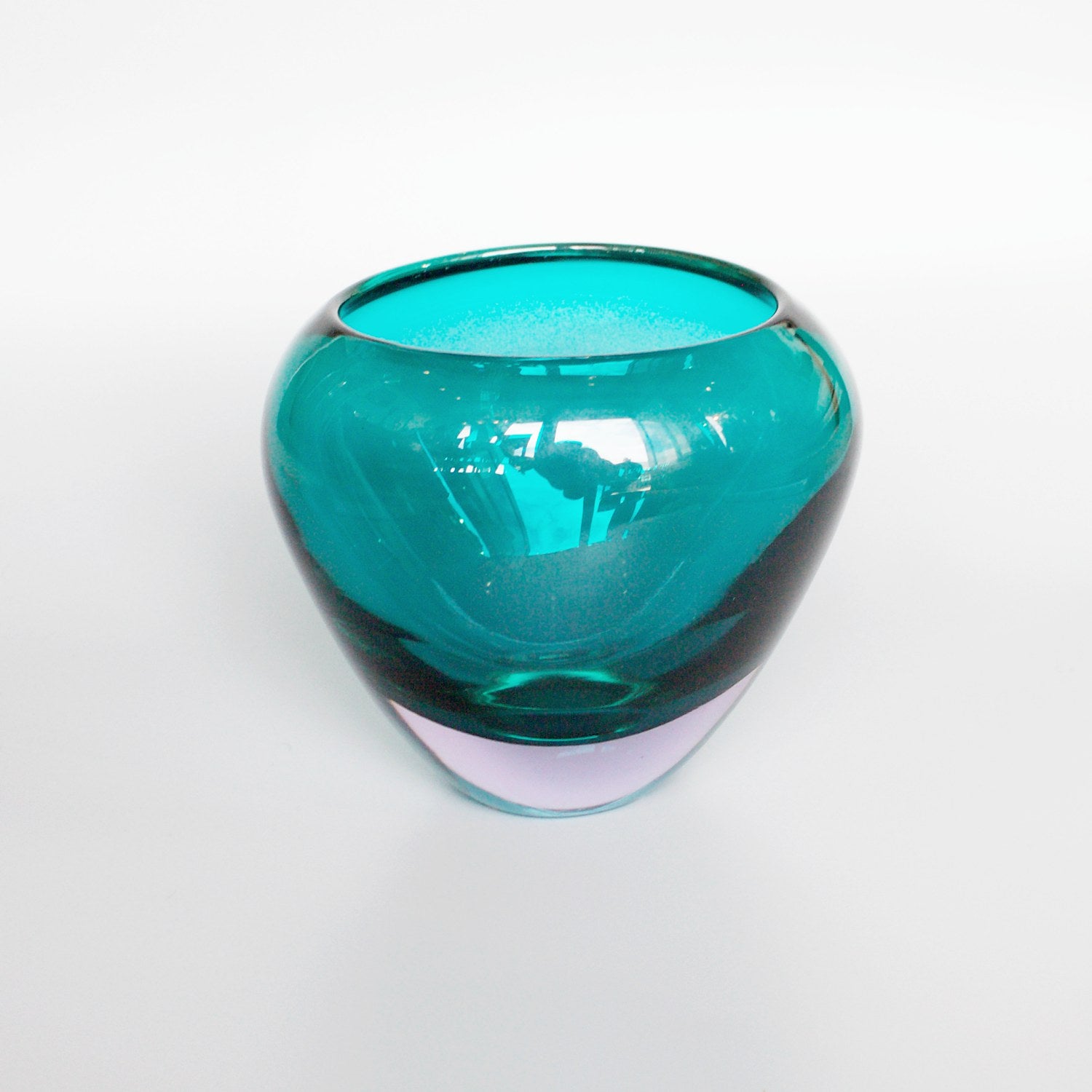 Ars Cenedese Lavender and Green Glass Vase