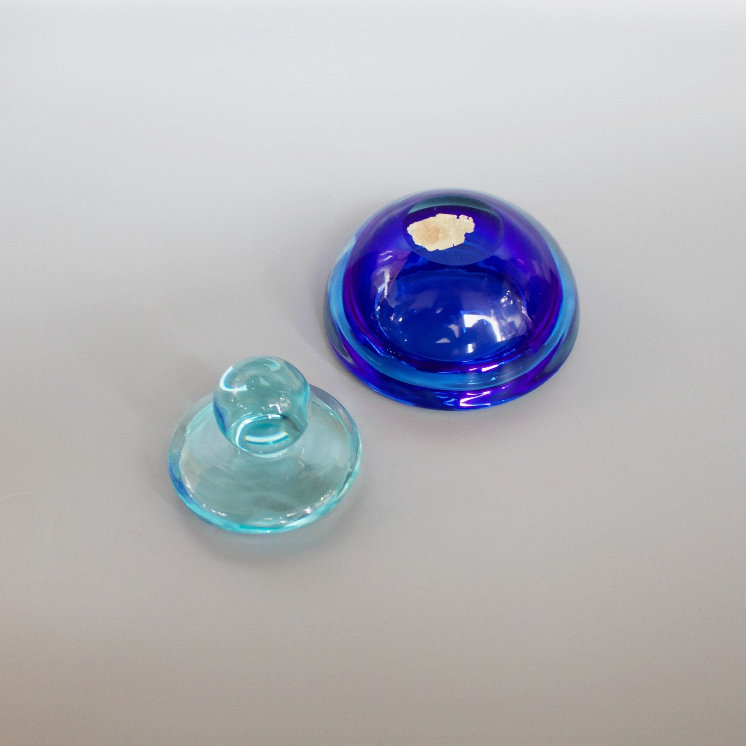 Blue Glass Dish & Cover