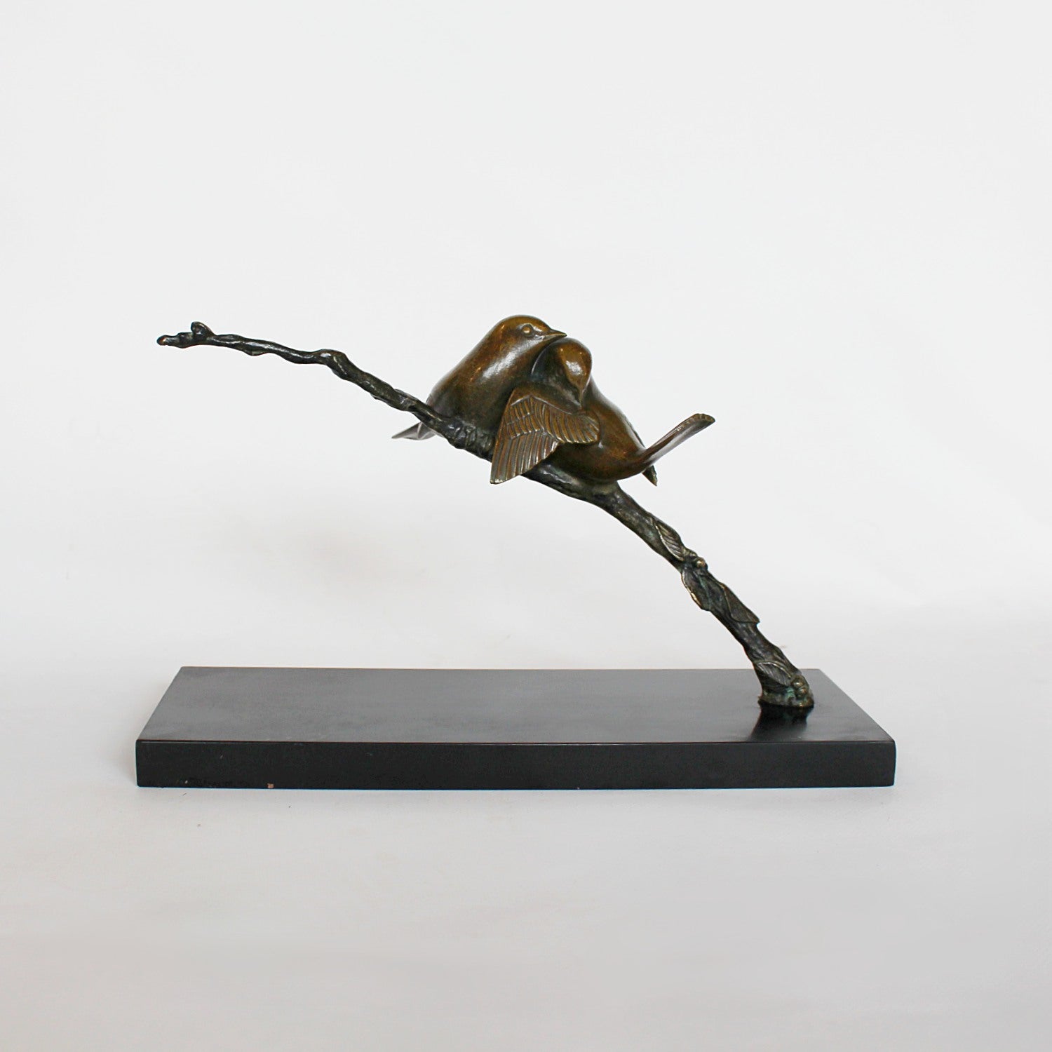 Art Deco bronze birds on a branch attributed to Irenee Rochard, circa 1930