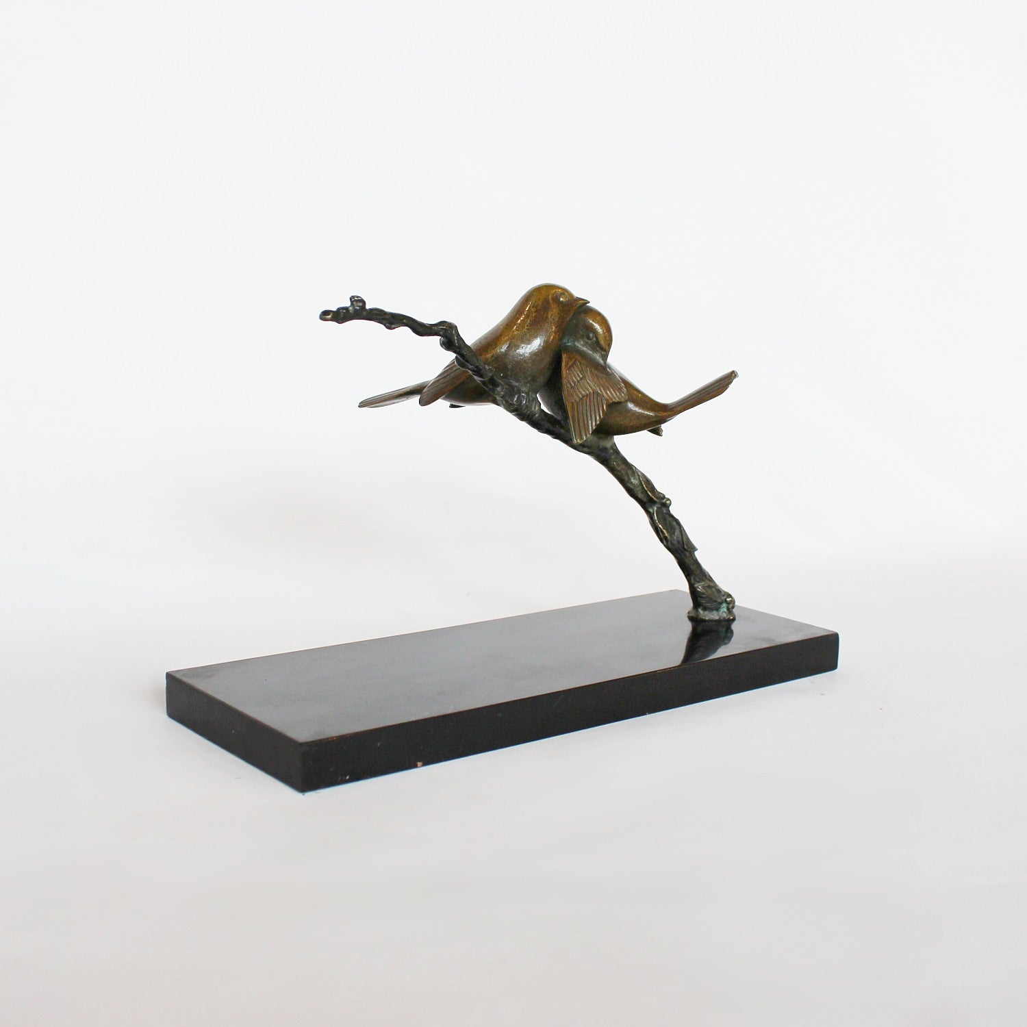 Art Deco bronze birds on a branch attributed to Irenee Rochard, circa 1930