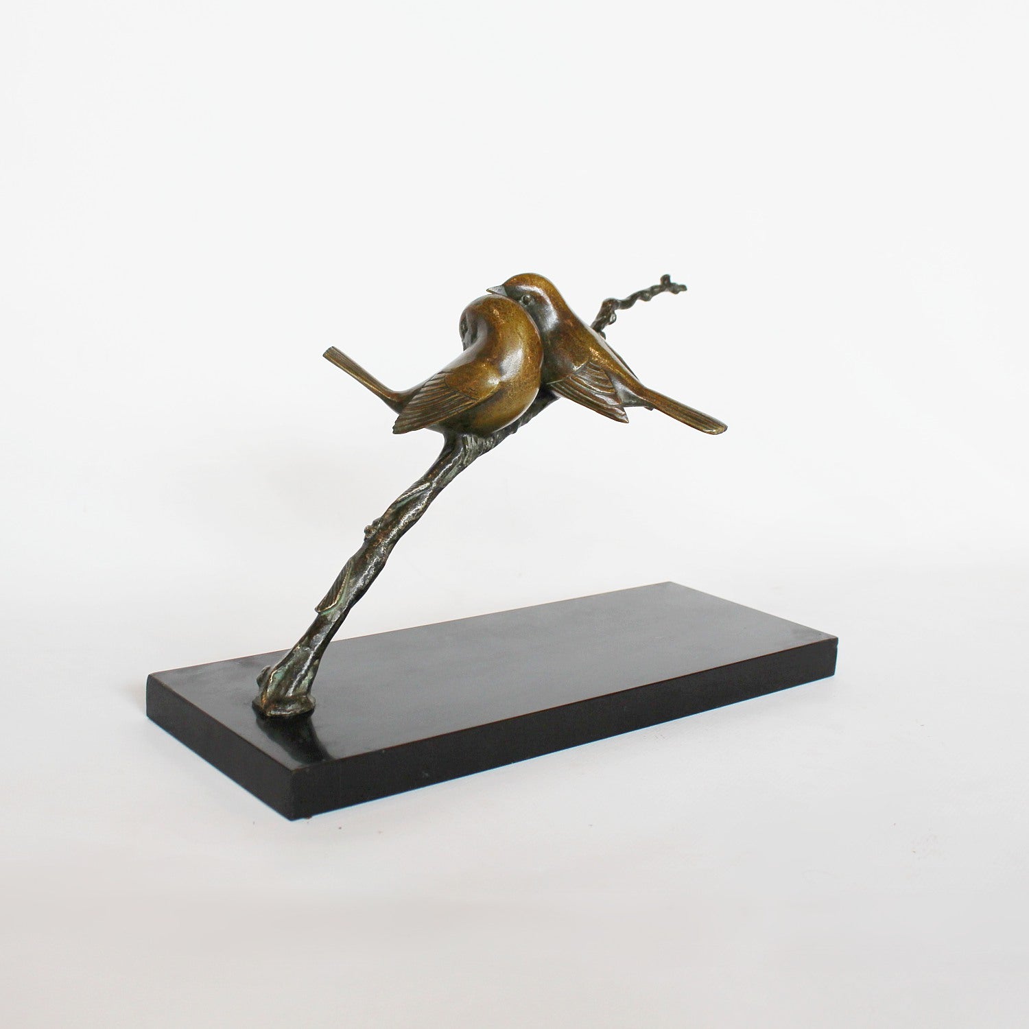 Art Deco bronze birds on a branch attributed to Irenee Rochard, circa 1930