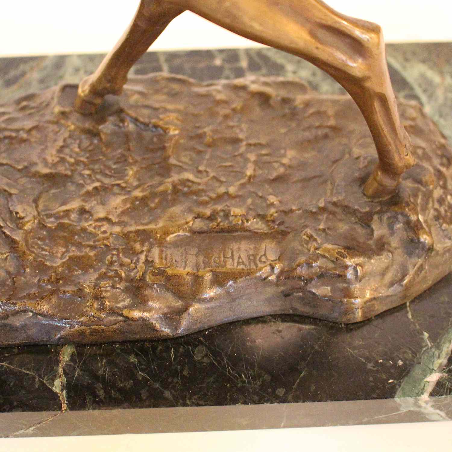 Art Deco bronze deer sculpture by Irene Rochard circa 1930