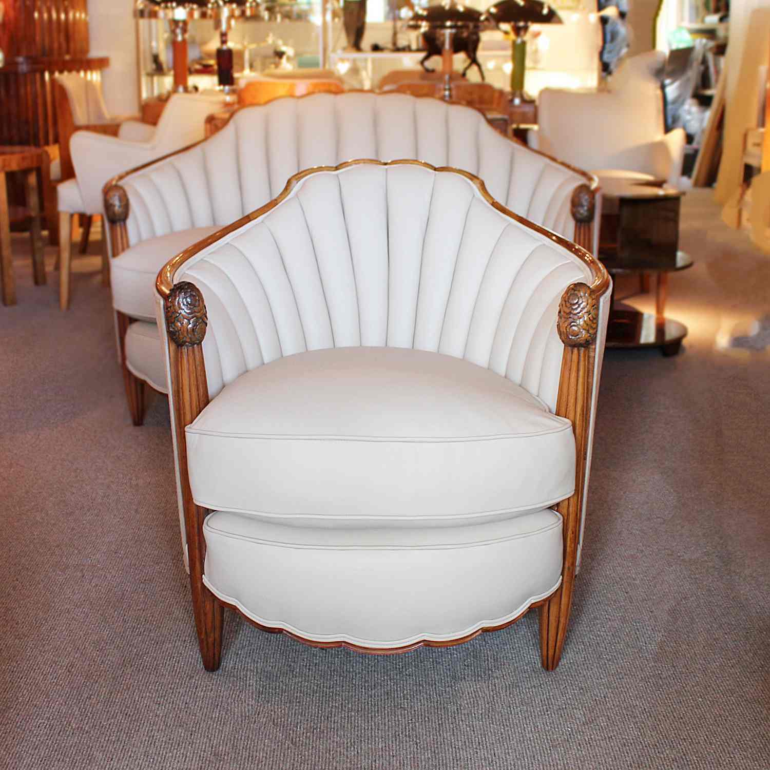 Art Deco Sue et Mare three piece settee and armchairs at Jeroen Markies