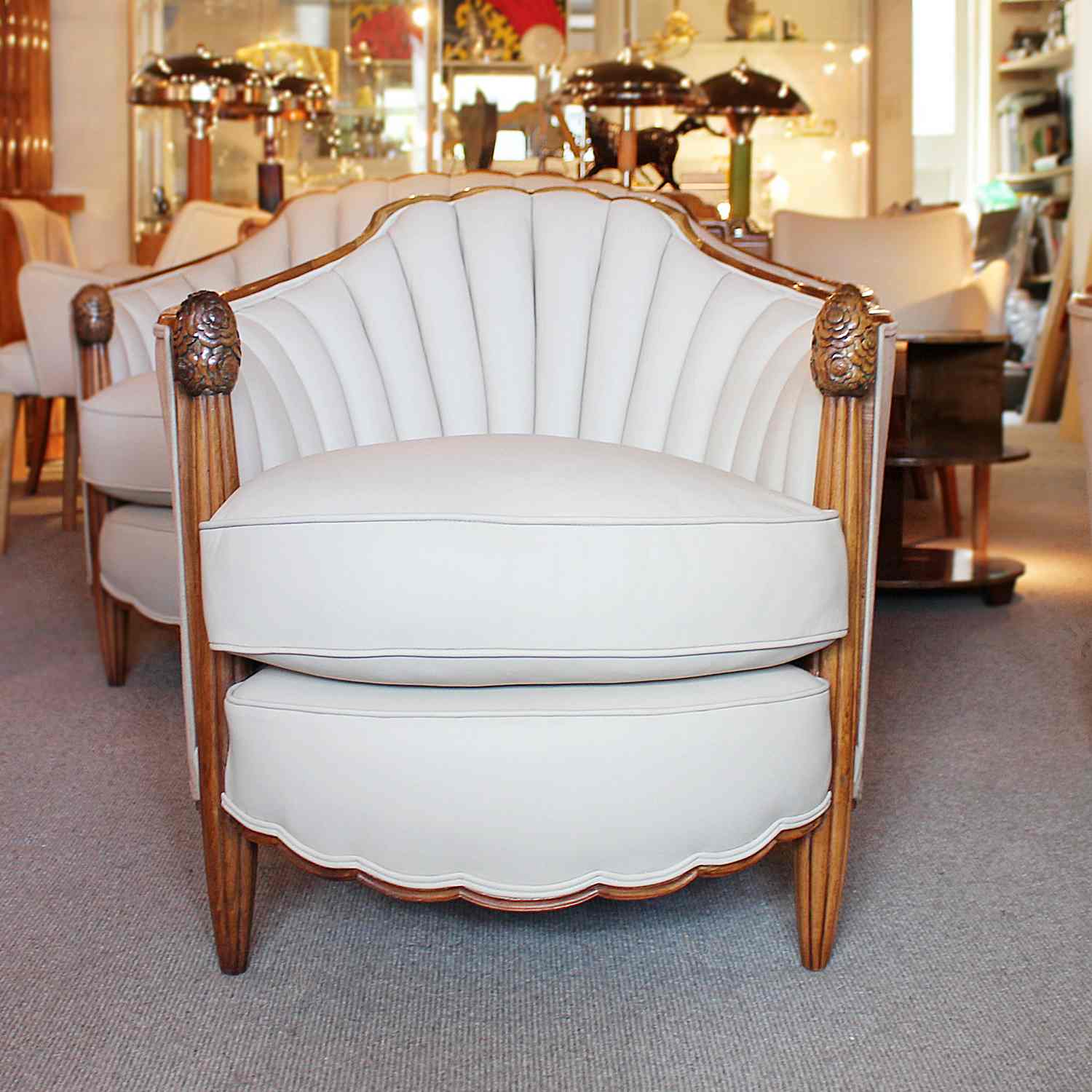 Art Deco Sue et Mare three piece settee and armchairs at Jeroen Markies