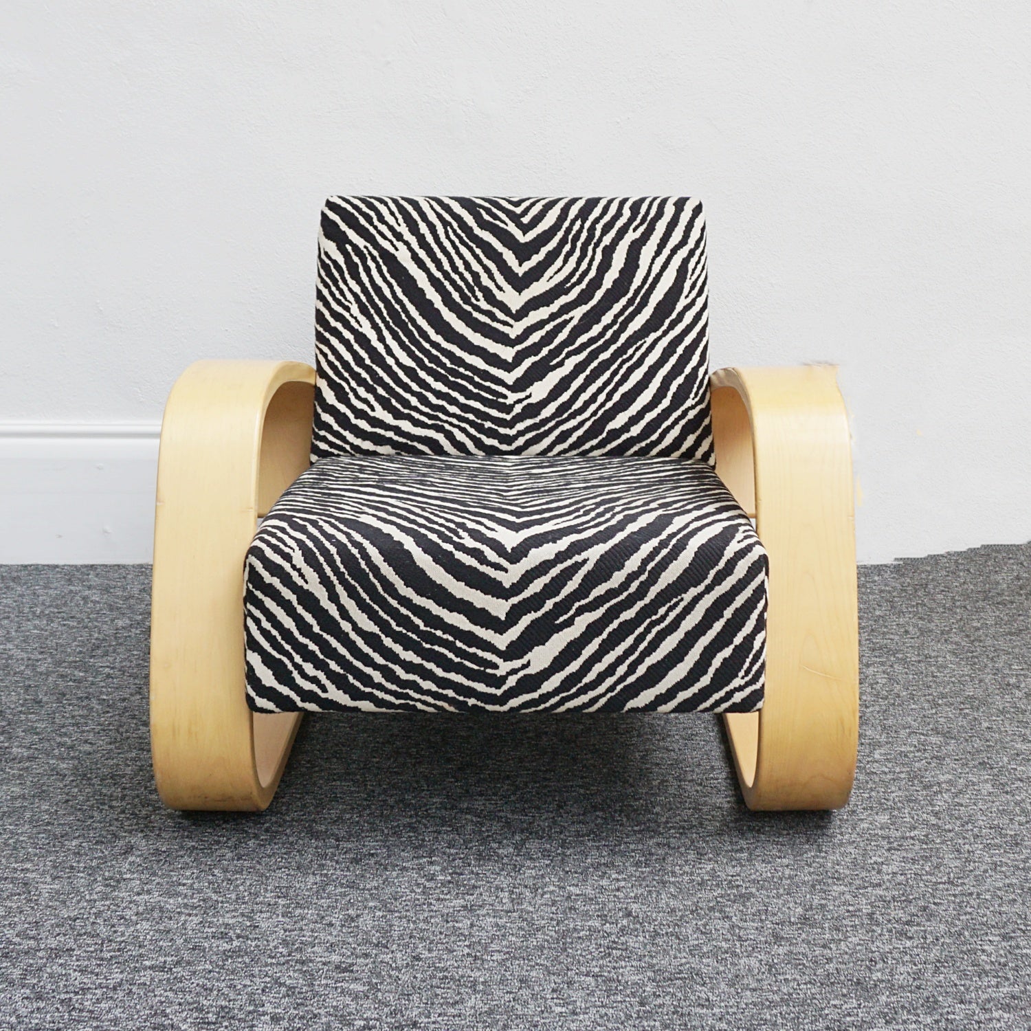 Alvar Aalto - Tank Chair - by Artek - Zebra Fabric - Jeroen Markies Art Deco Furniture