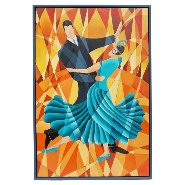 Art Deco Style Contemporary Oil on Canvas Original Art Painting - Jereon Markies Art Deco