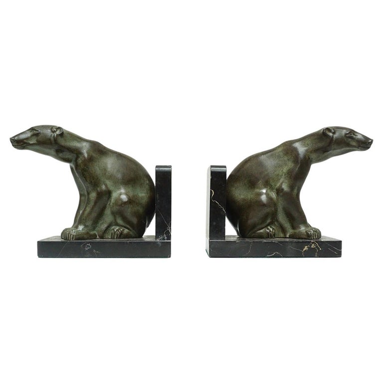Art Deco Bookends - Polar Bears - 1930's - French - Jeroen Markies Art Deco Furniture