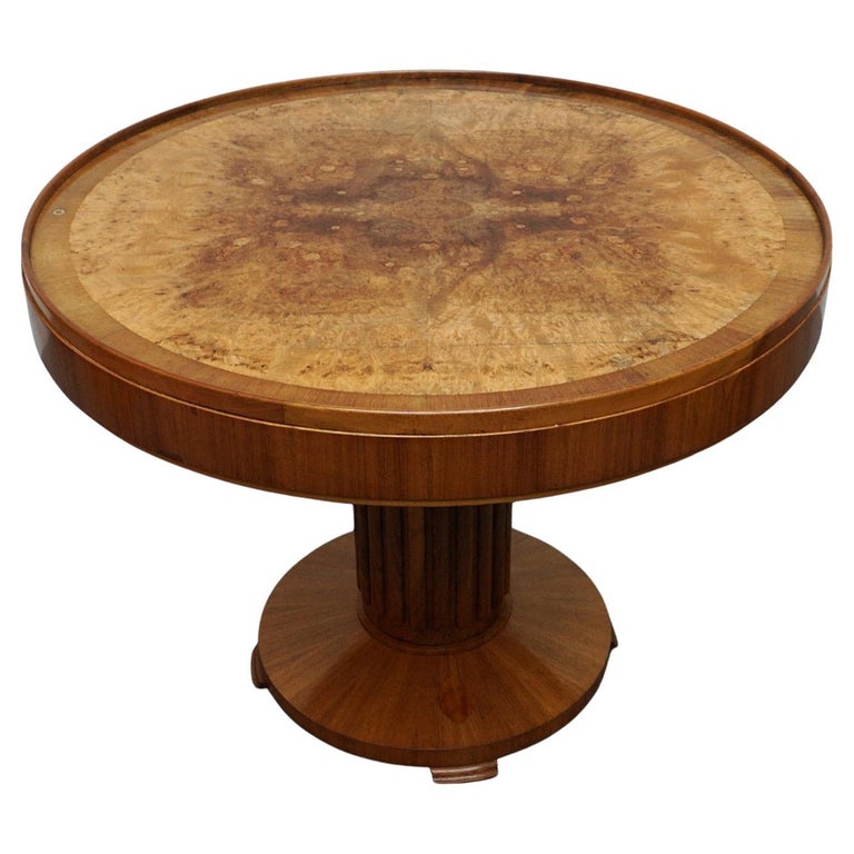 Vintage Art Deco Circular Centre Table Burr and Figured Walnut - Jeroen Markies Art Deco