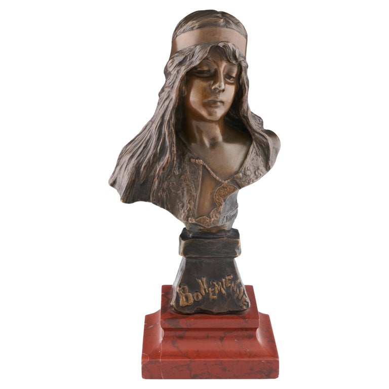 Original Emmanuel Villanis 'Bohemienne' bronze sculpture - Jeroen Markies Art Deco