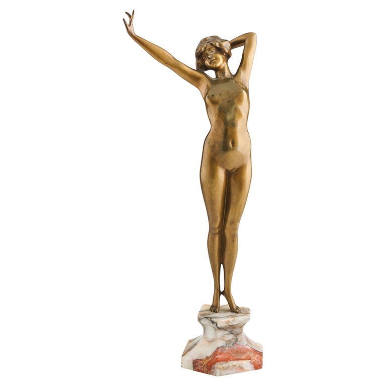 Vintage Are Deco Nude Bronze Sculpture by Paul Philippe Signed - Jeroen Markies Art Deco