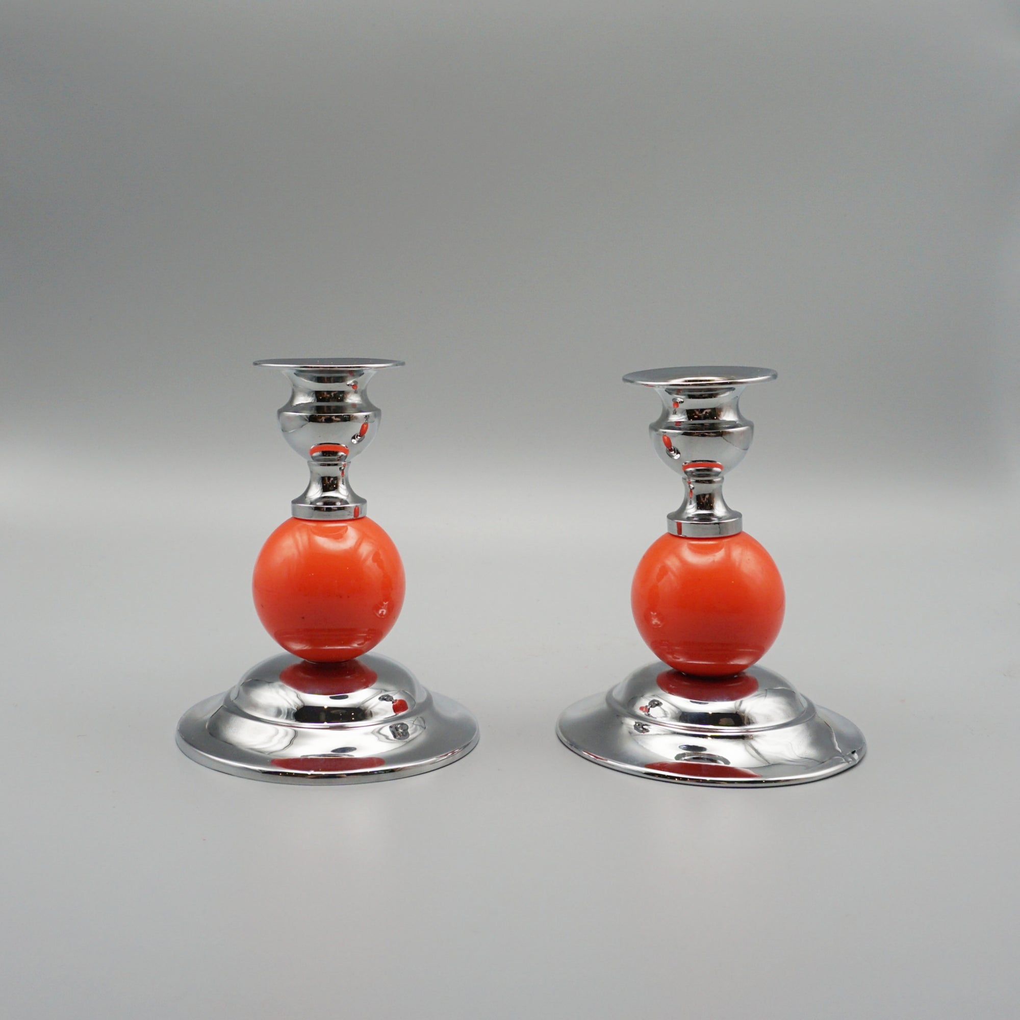 Art Deco Bakelite and Chromed Metal Candlesticks - Jeroen Markies Art Deco