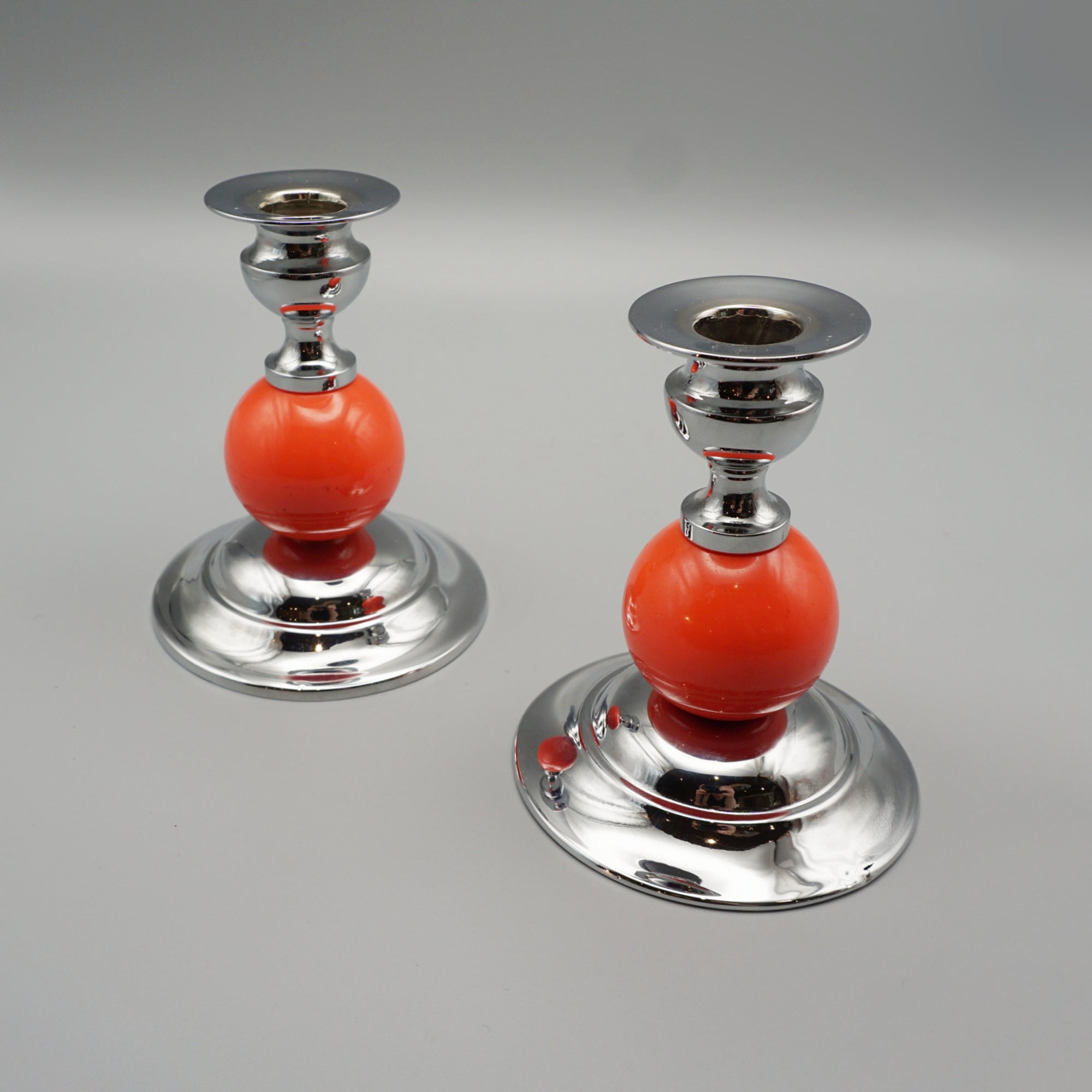 Art Deco Bakelite and Chromed Metal Candlesticks - Jeroen Markies Art Deco