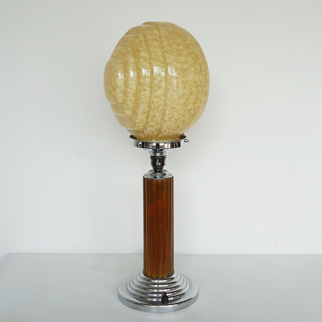 Bakelite Reeded Glass Art Deco Reeded Bakelite Lamp - Mottled Glass | Markies Antiques