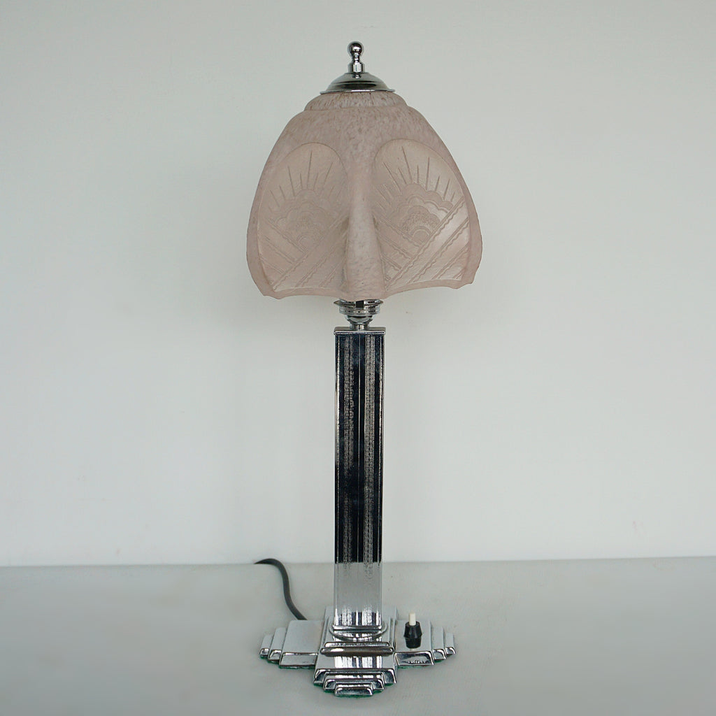 Vintage Art Deco Chromed Metal Table Lamp - Jeroen Markies Art Deco