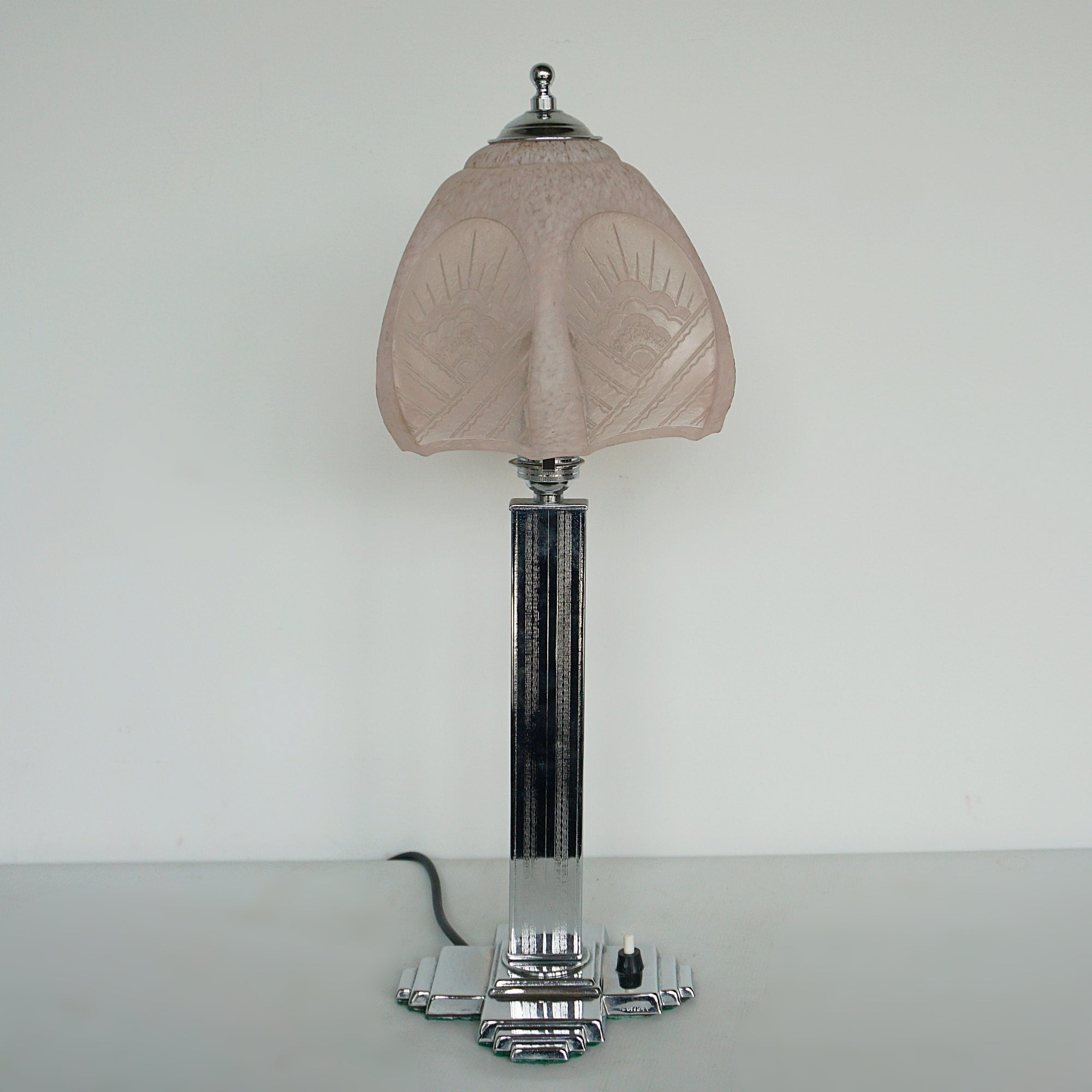 Vintage Art Deco Chromed Metal Table Lamp - Jeroen Markies Art Deco