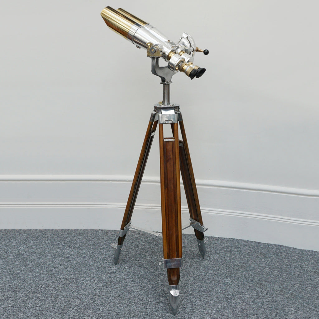 WW11 Japanese 15x80 Naval/Marine Binoculars - Chromed Metal and Brass - Jeroen Markies Art Deco