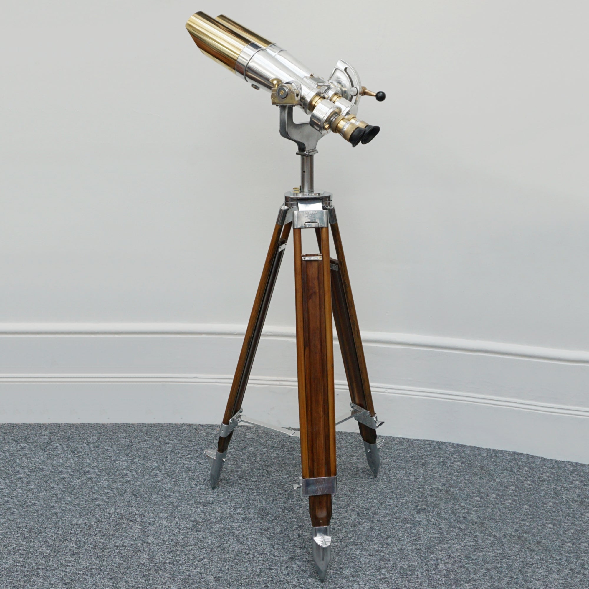 WW11 Japanese 15x80 Naval/Marine Binoculars - Chromed Metal and Brass - Jeroen Markies Art Deco