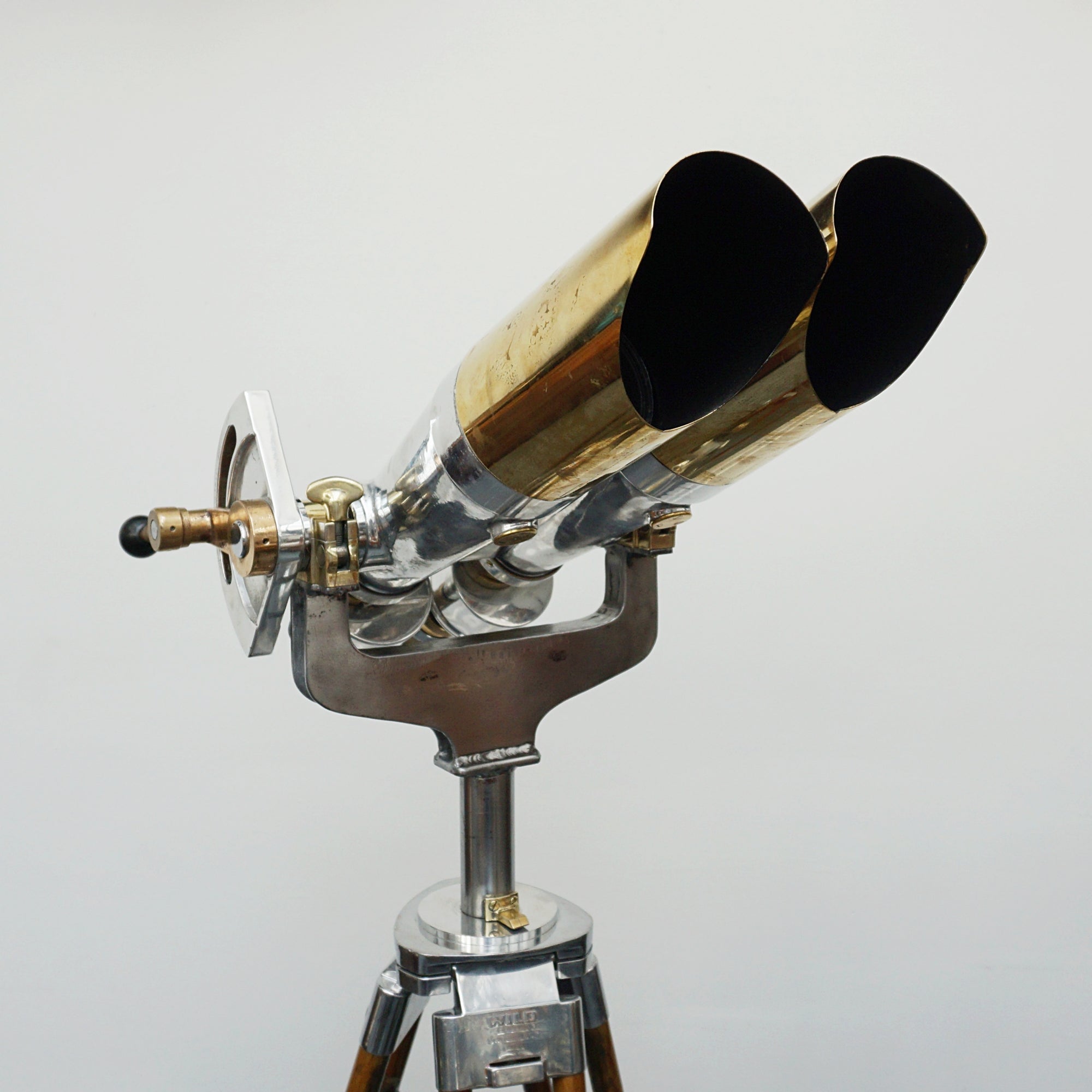 WW11 Japanese 15x80 Naval/Marine Binoculars - Chromed Metal and Brass - Jeroen Markies Art Deco