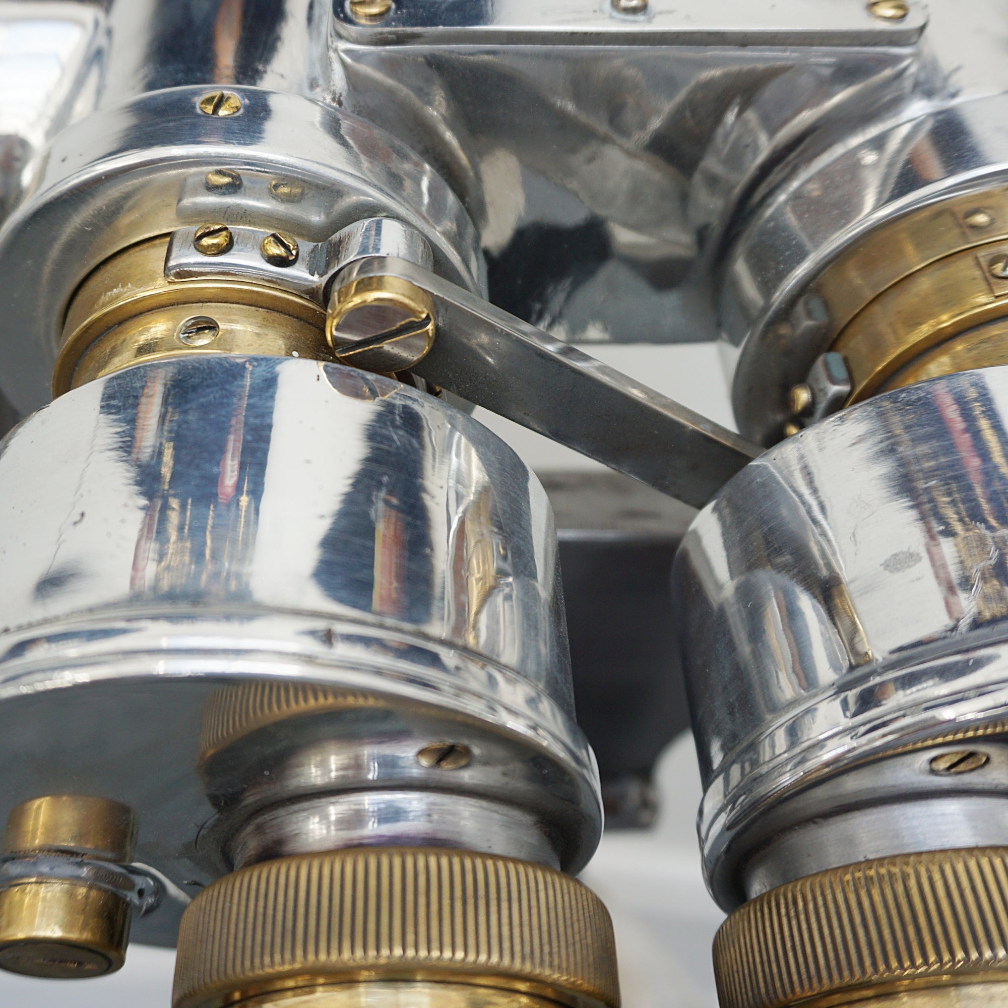 WW11 Japanese 15x80 Naval/Marine Binoculars - Chromed Metal and Brass - Jeroen Markies Art Deco